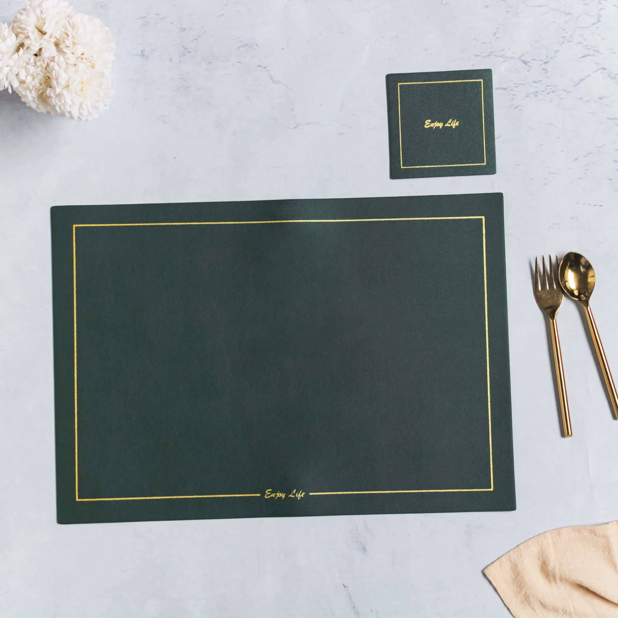 Leather Placemat And Coaster Set of 2 - Image 17