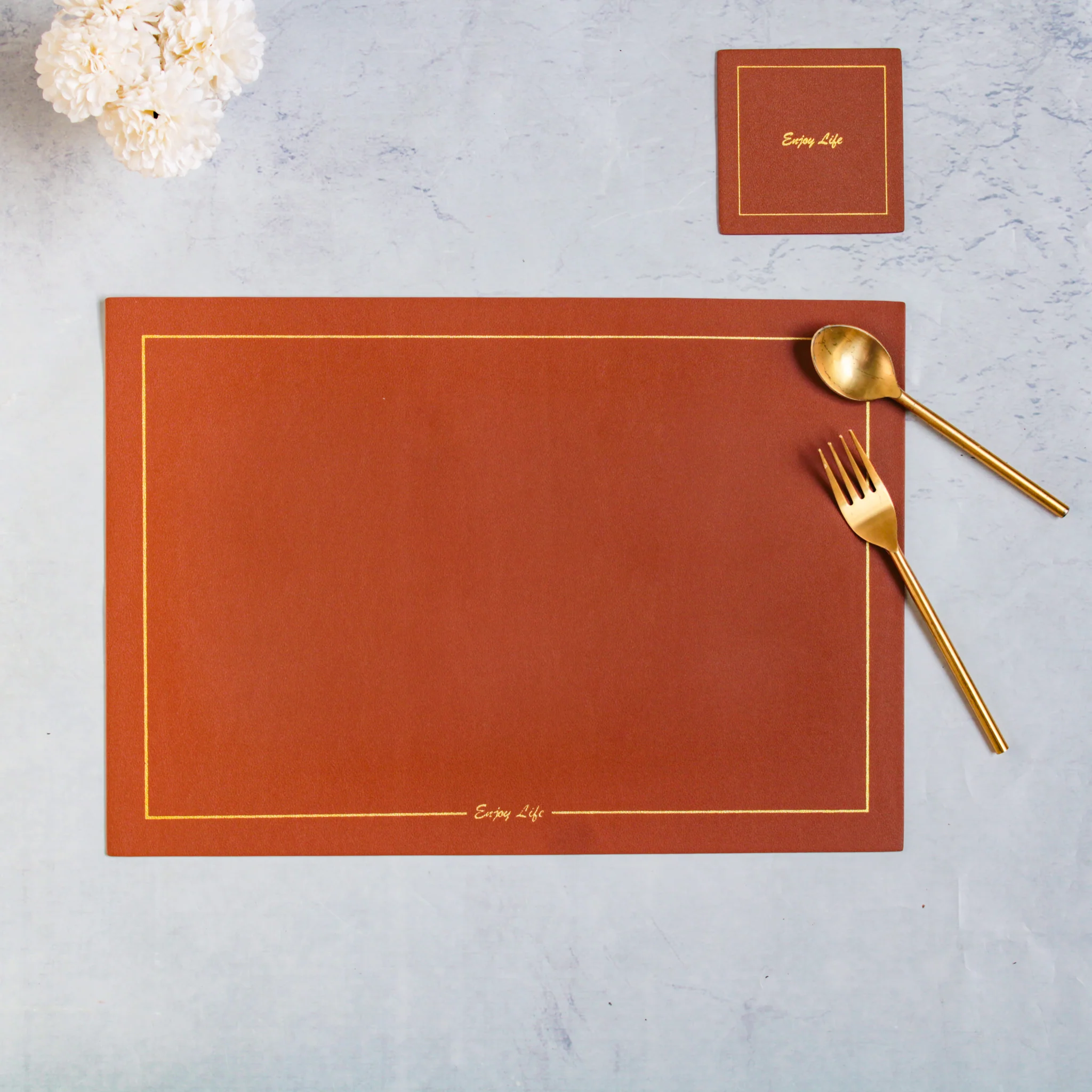 Leather Placemat And Coaster Set of 2 - Image 19