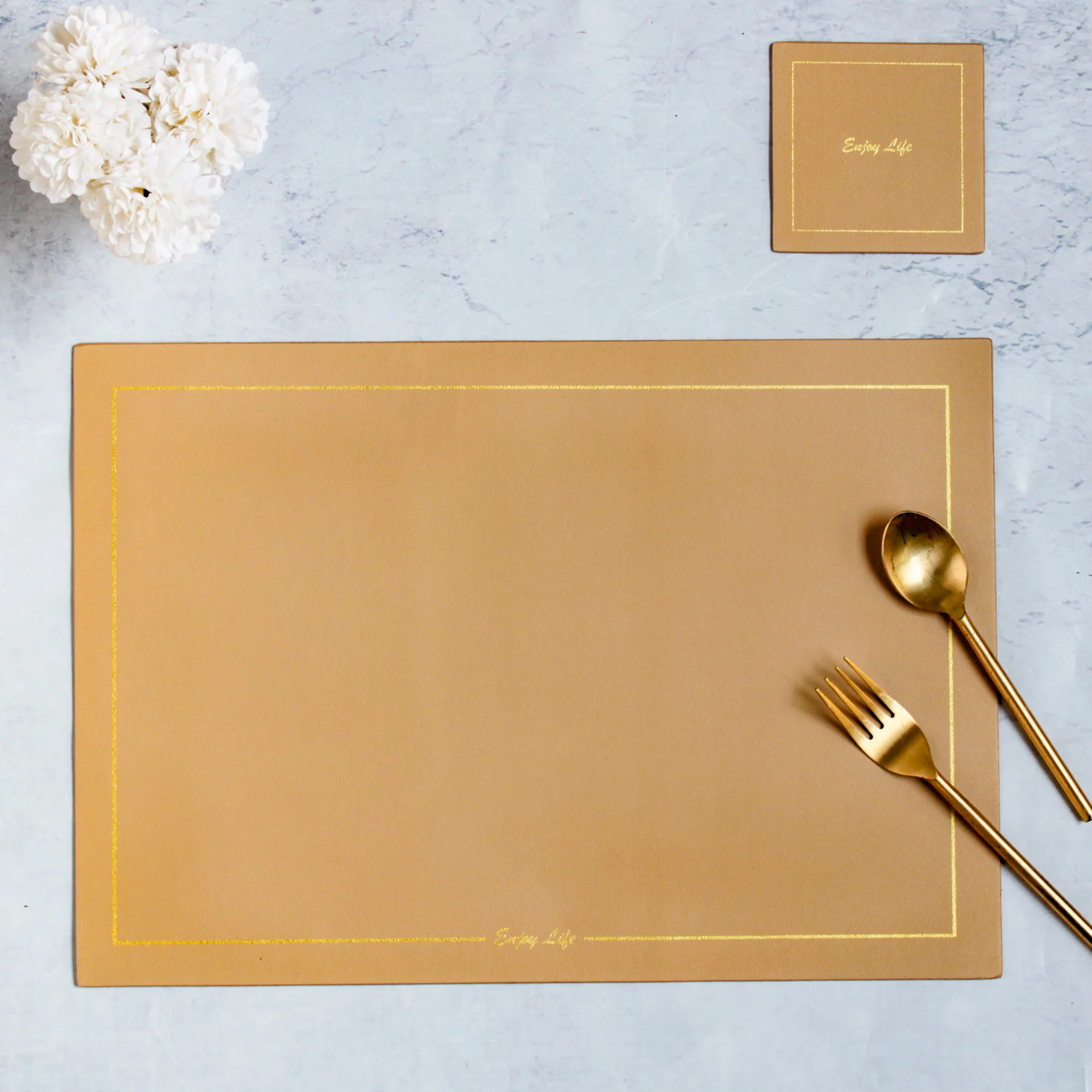 Leather Placemat And Coaster Set of 2 - Image 20