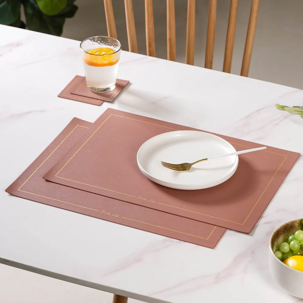 Leather Placemat And Coaster Set of 2 - Image 5