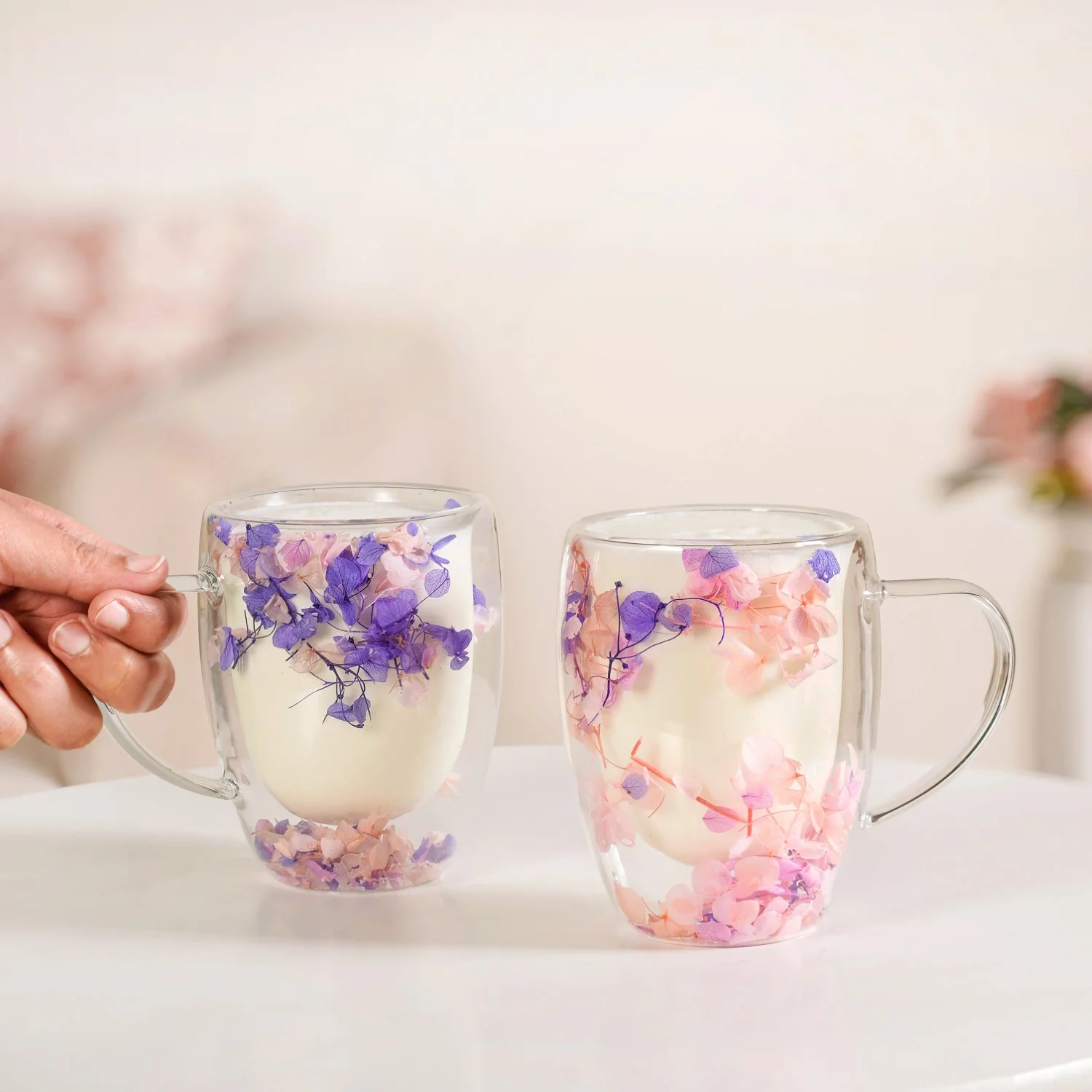 Lilac Haze Double Walled Coffee Mug Set Of 2 350ml - Image 3