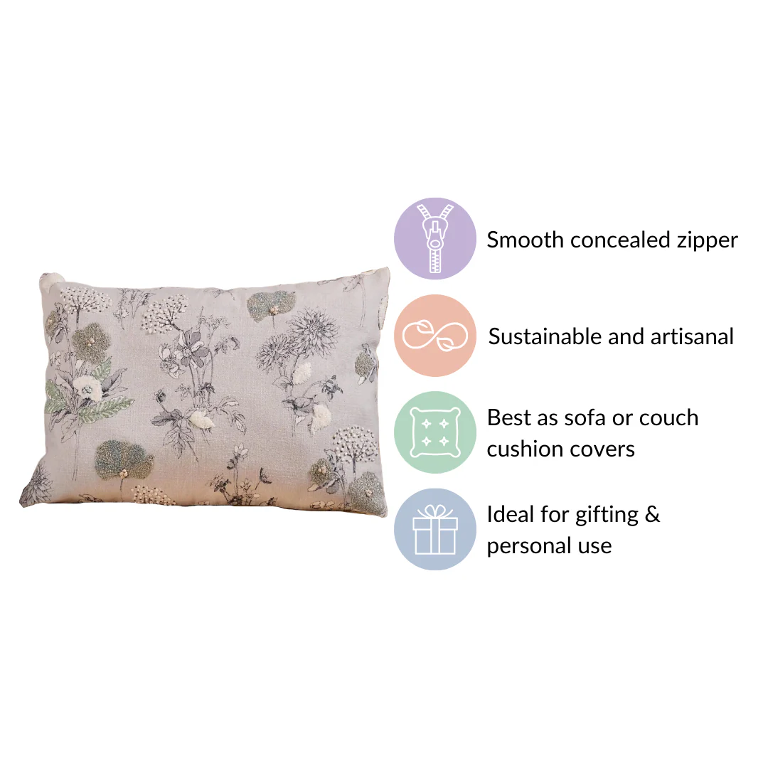 Linen Cotton Rectangular Cushion Cover 20x14 Inch - Image 5