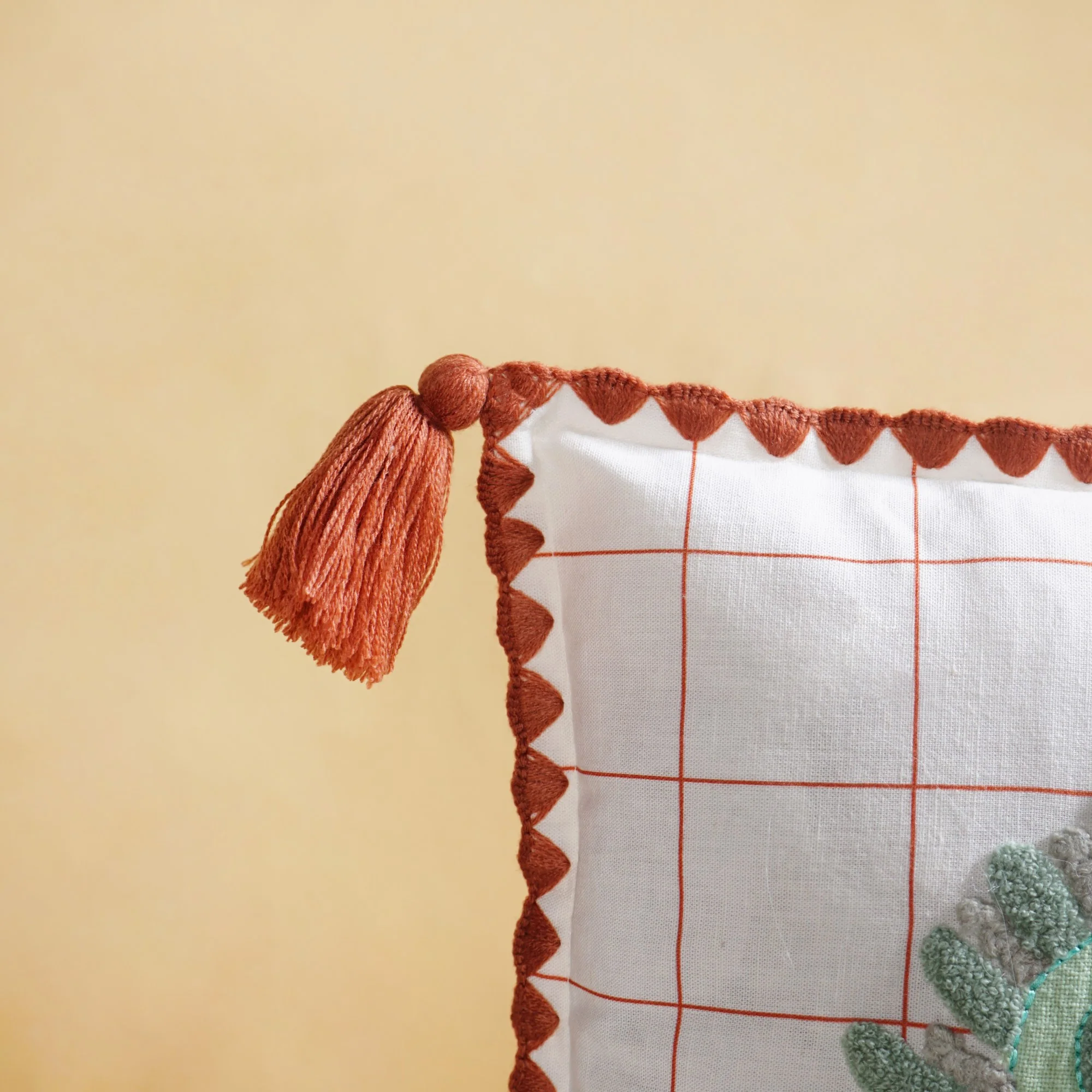 Lion Embroidered Cotton Kids Cushion Cover 42x42cm - Image 6