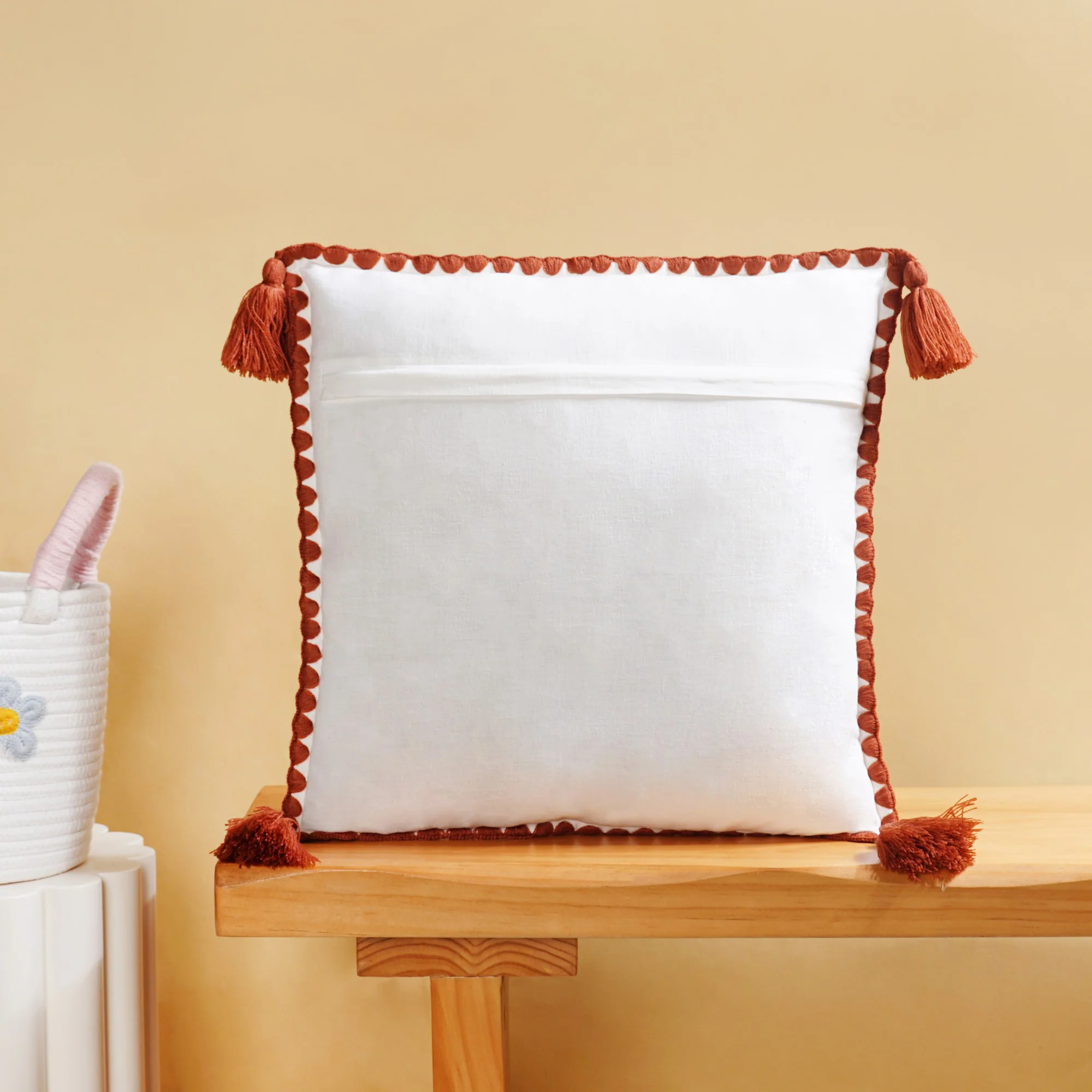 Lion Embroidered Cotton Kids Cushion Cover 42x42cm - Image 8