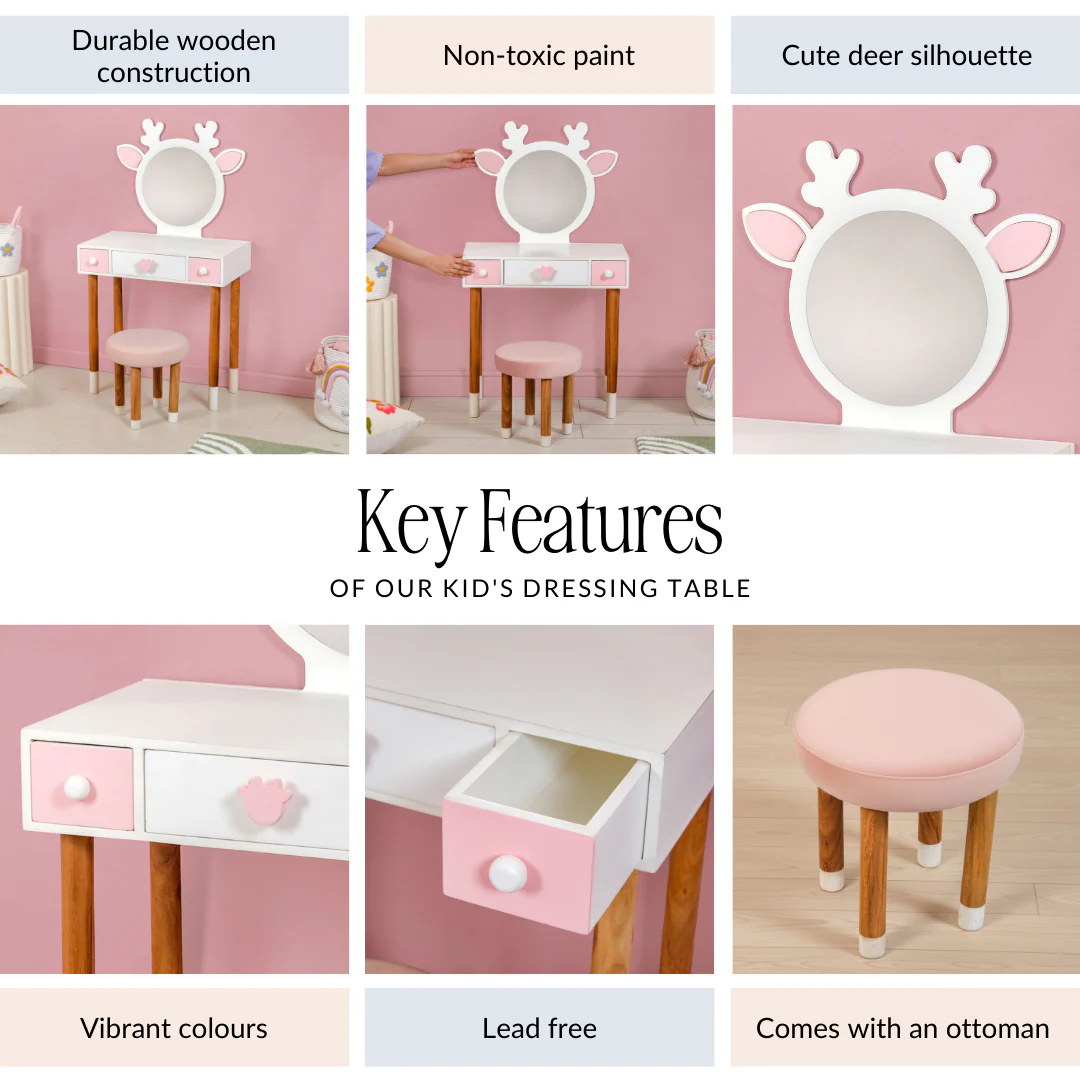Little Deer Pretend Play Dressing Table Set - Image 5