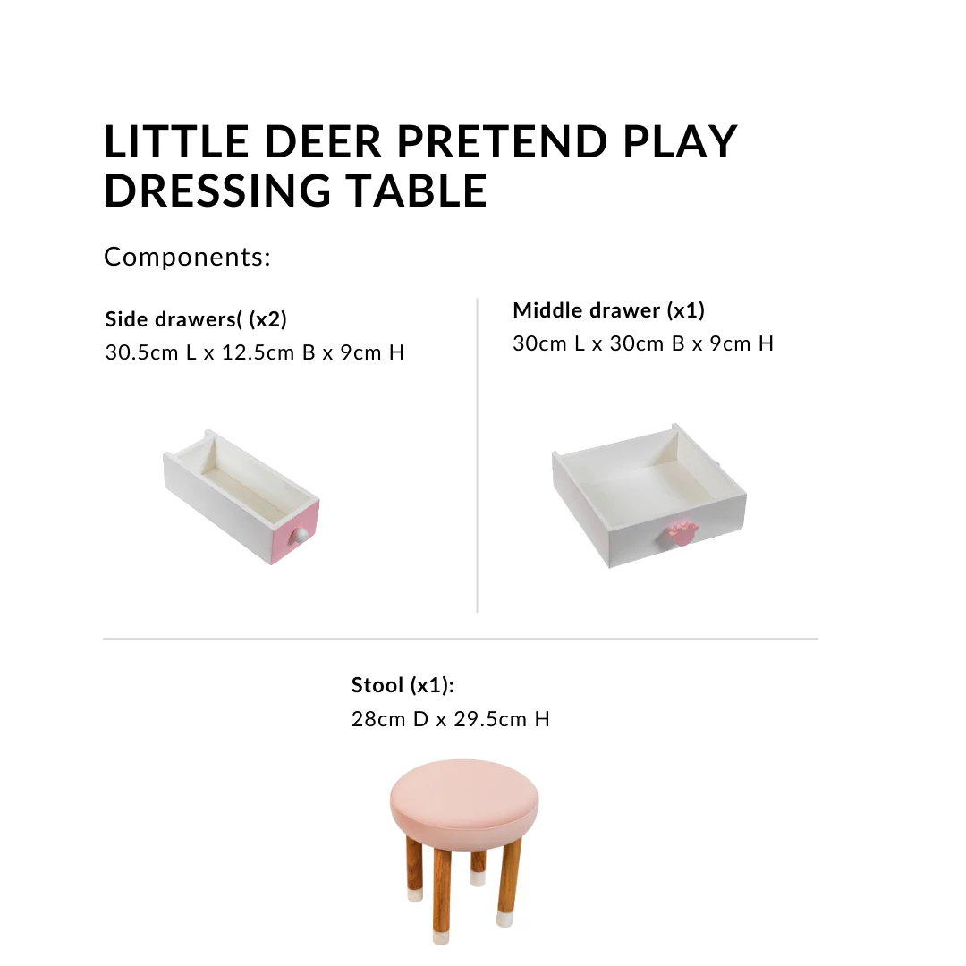 Little Deer Pretend Play Dressing Table Set - Image 6