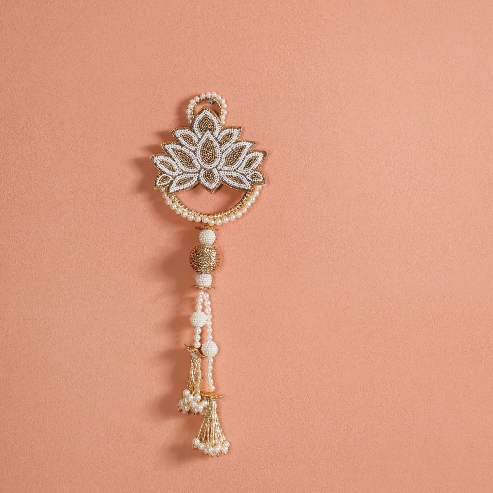 Lotus Door Hanging Set of 2 White - Image 3