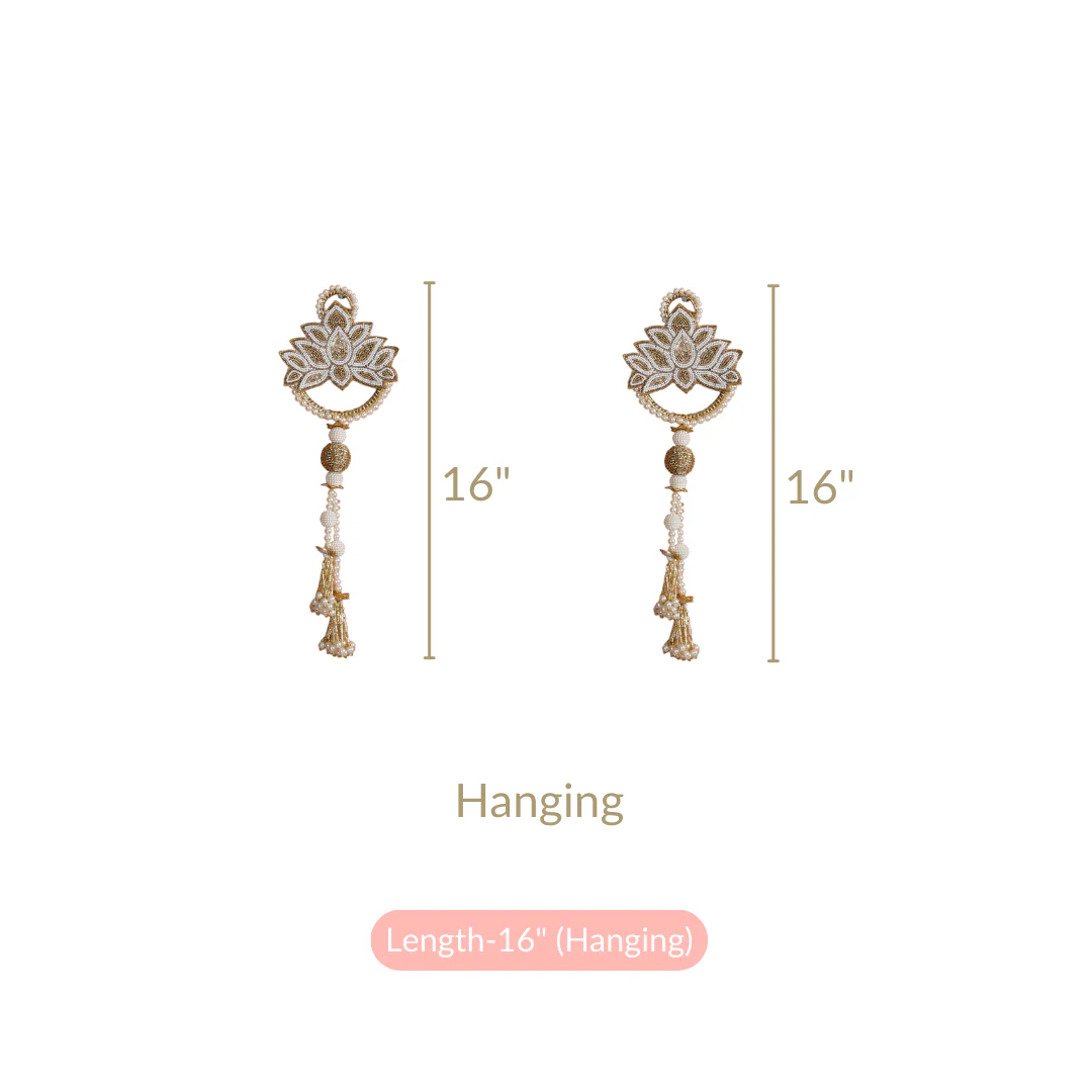Lotus Door Hanging Set of 2 White - Image 8