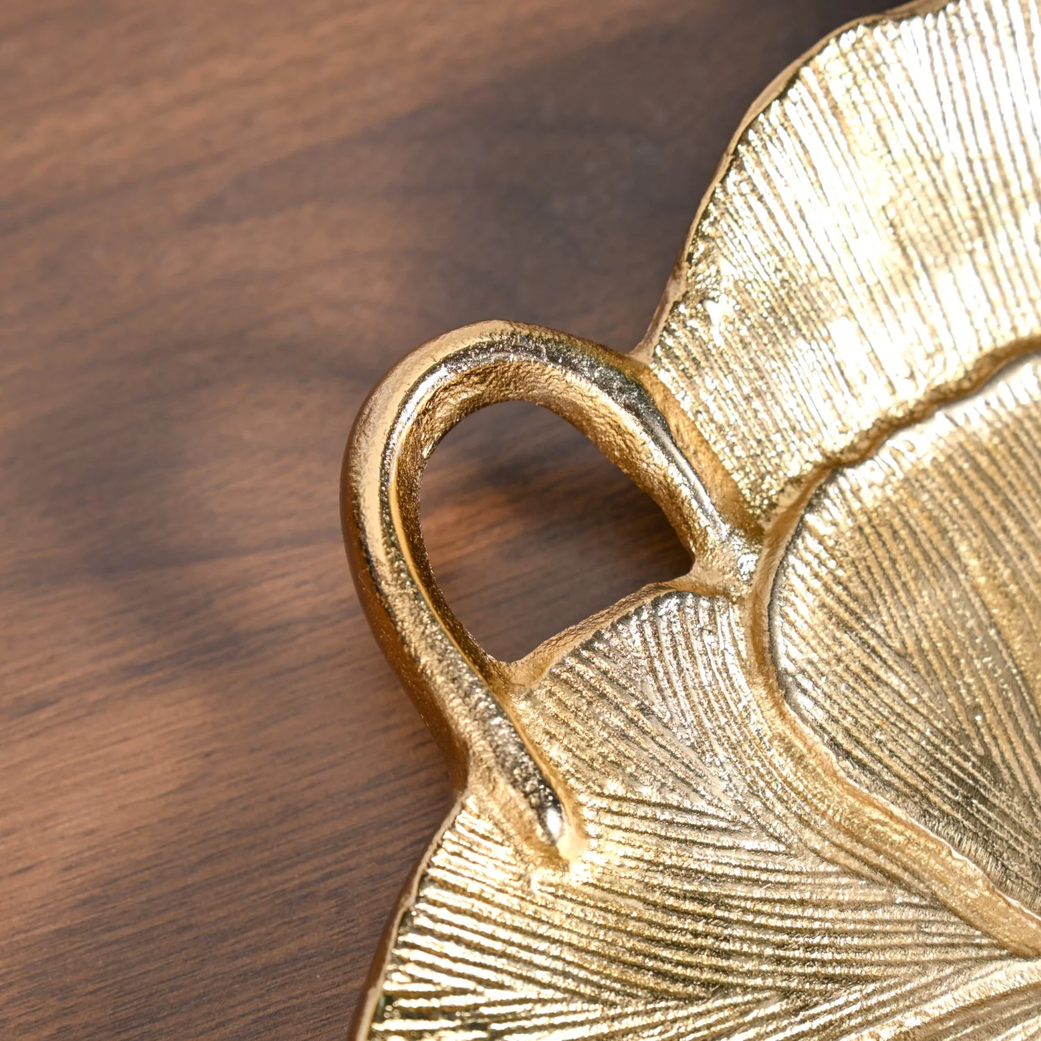 Lotus Leaf Metal Tray In Gold - Image 8
