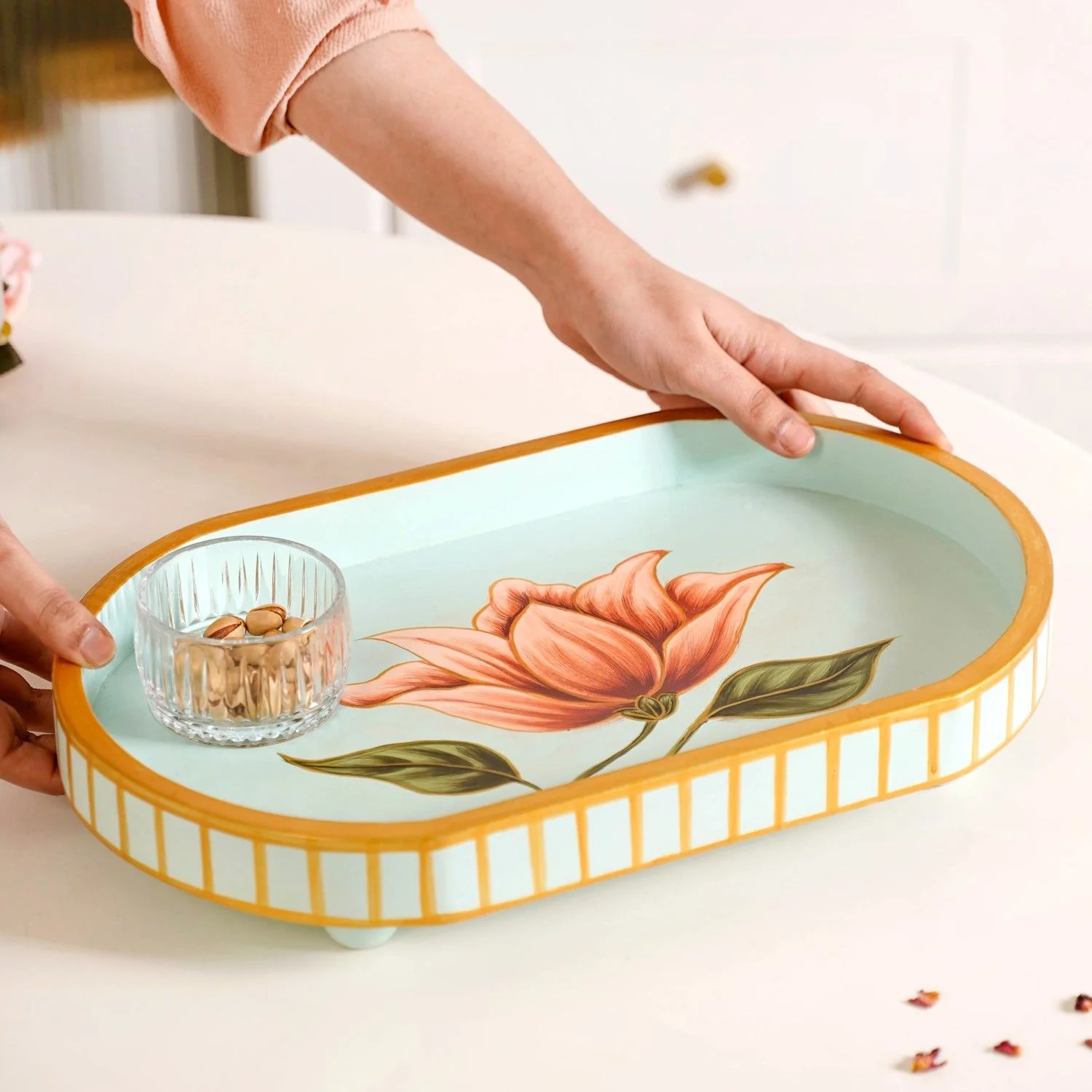 Lotus Royale Hand Painted Capsule Tray - Image 2