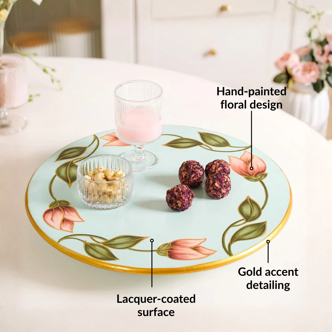 Lotus Royale Hand Painted Lazy Susan 15inch - Image 3