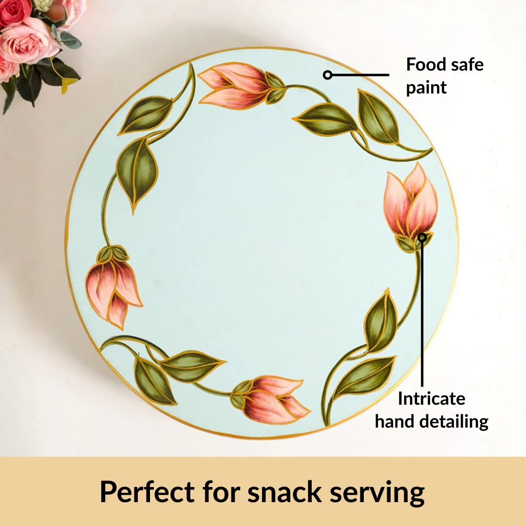 Lotus Royale Hand Painted Lazy Susan 15inch - Image 7