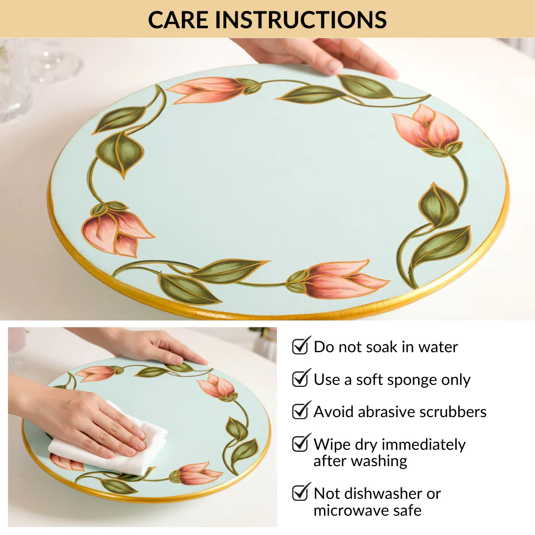 Lotus Royale Hand Painted Lazy Susan 15inch - Image 8