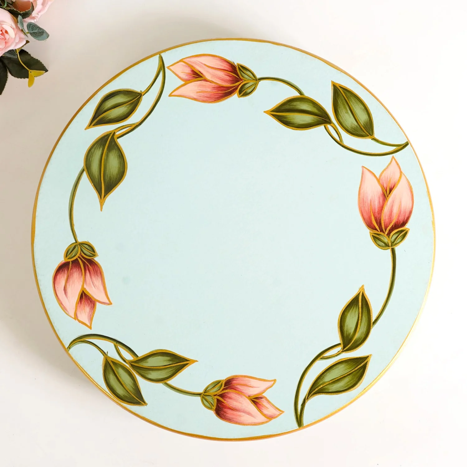 Lotus Royale Hand Painted Lazy Susan 15inch - Image 9