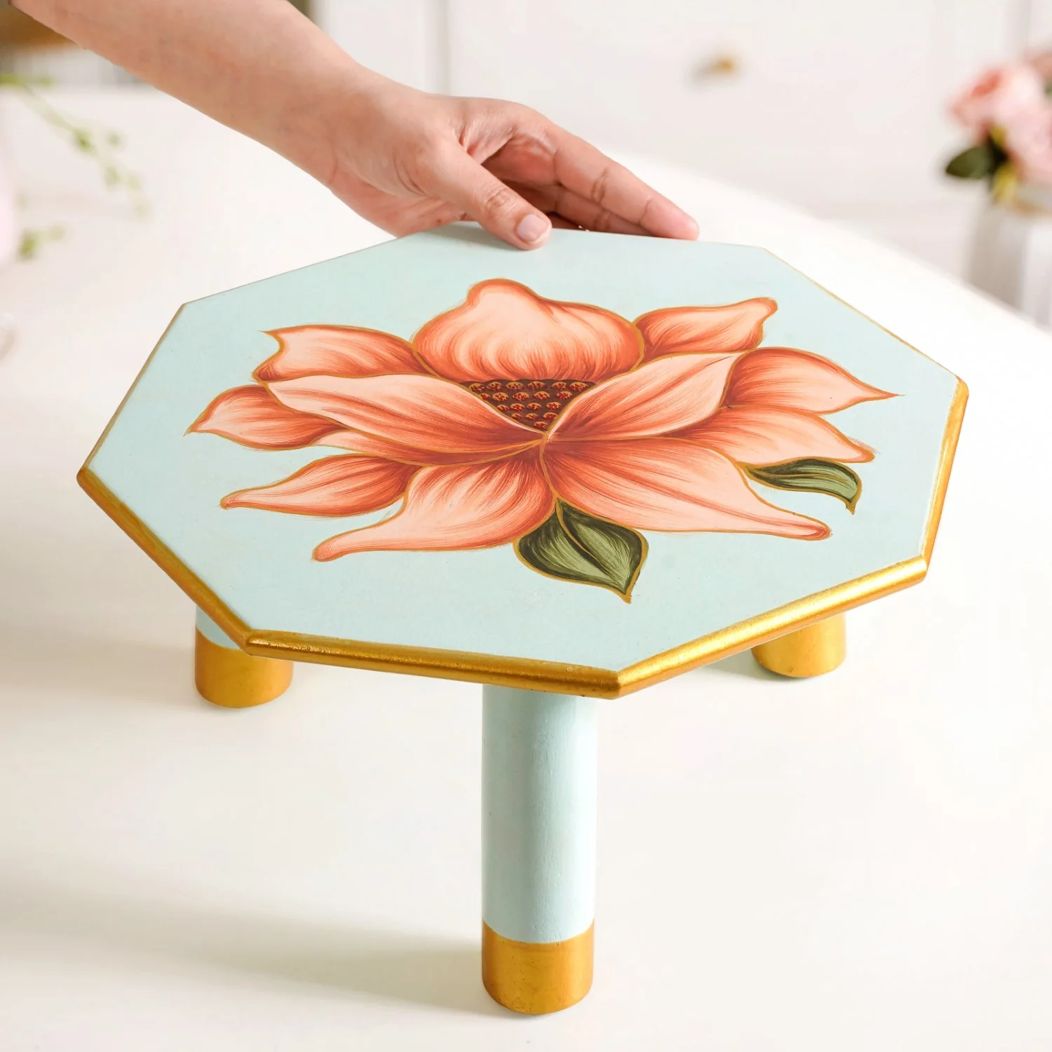 Lotus Royale Mango Wood Octagon Riser - Image 2