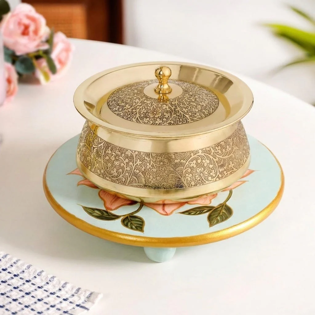 Lotus Royale Round Hand Painted Trivet - Image 3