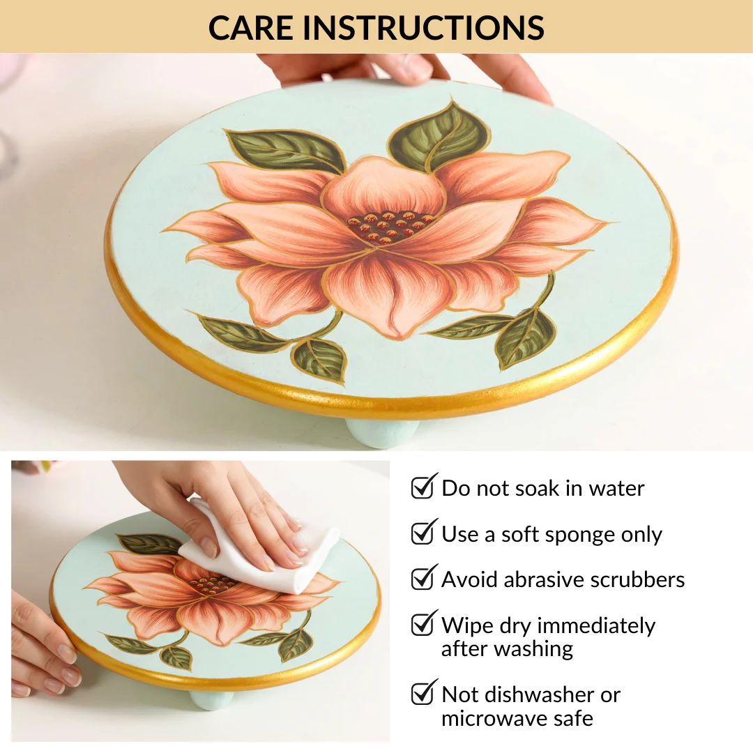 Lotus Royale Round Hand Painted Trivet - Image 8