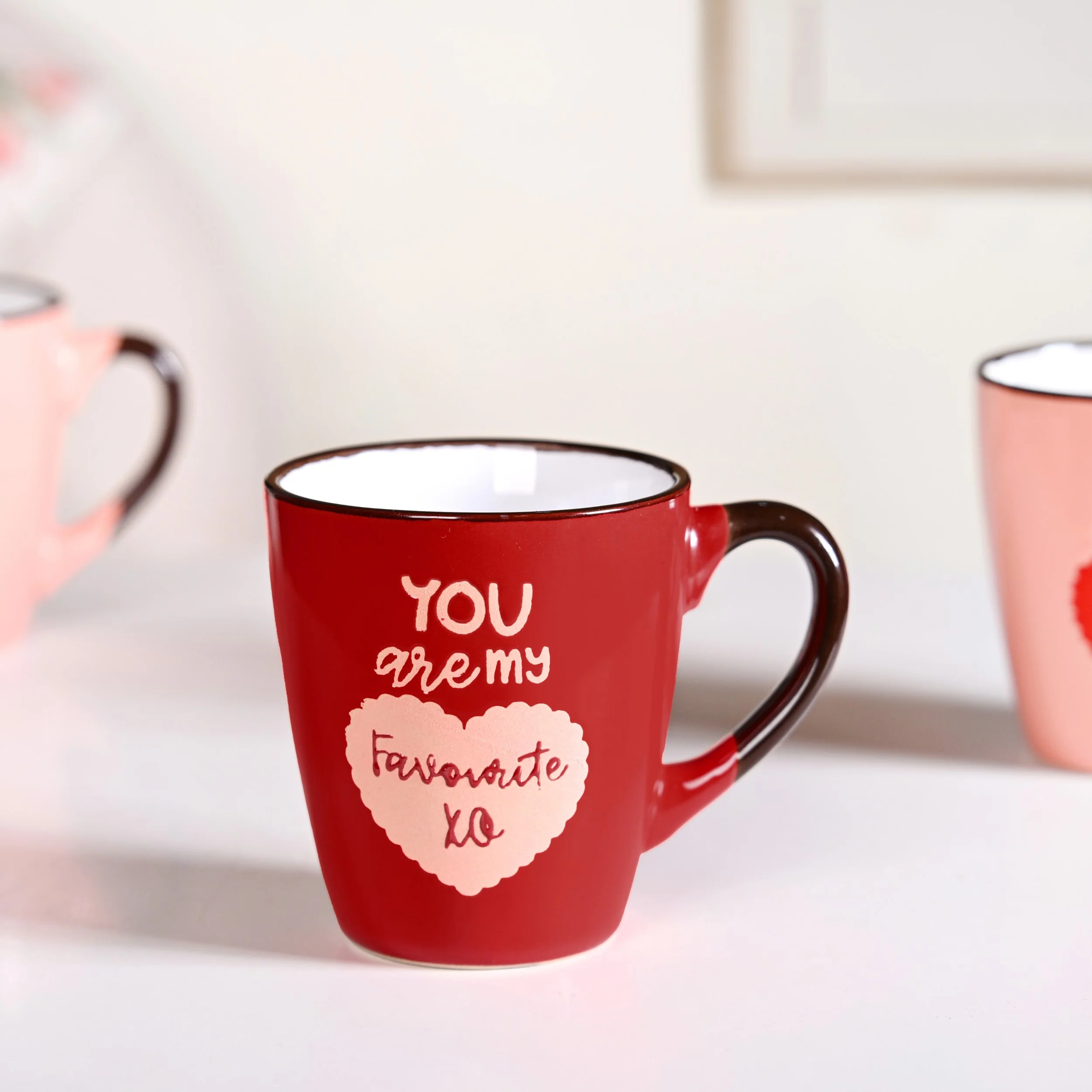 Love Note XO Ceramic Mug Set Of 4 210ml - Image 6