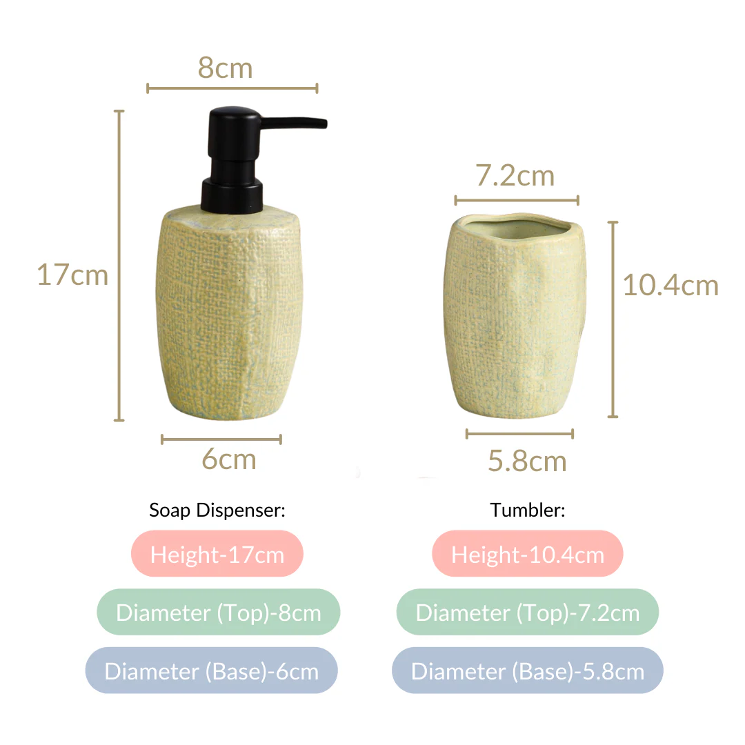 Lush Ceramic Bath Set Of 2 Lime Green - Image 4
