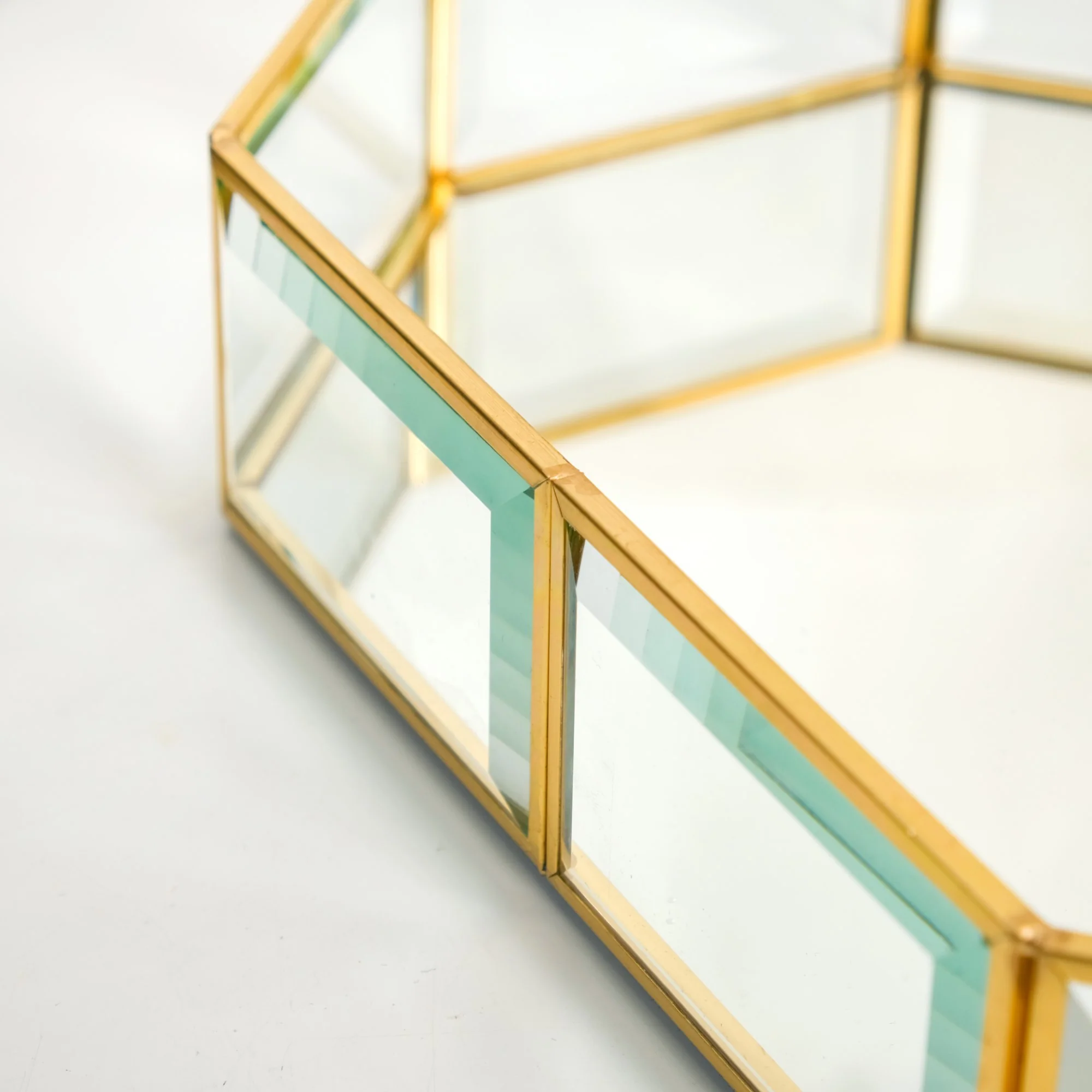 Luxe Geometric Mirror Vanity Tray Gold - Image 7