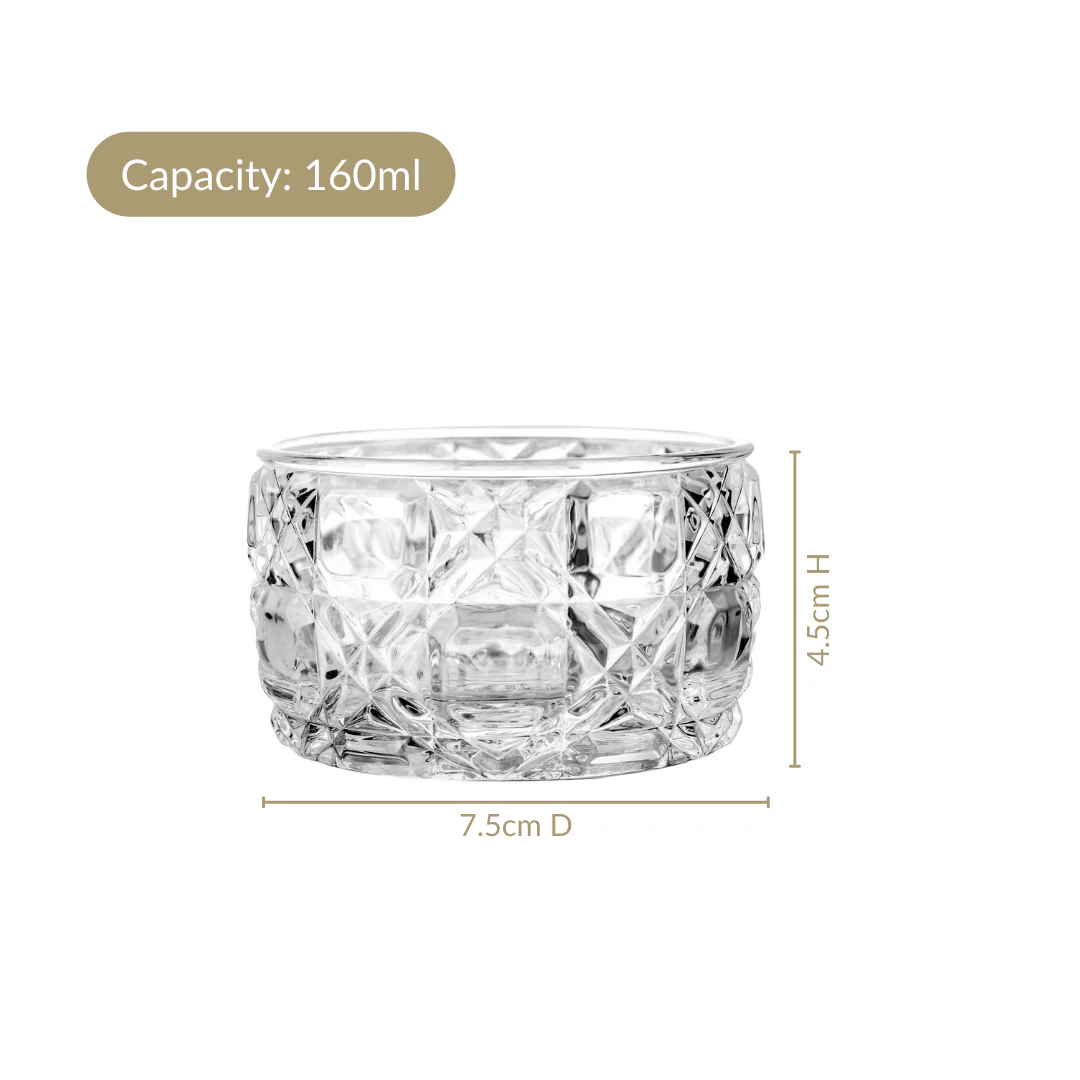 Luxury Embossed Glass Bowl Set Of 6 160ml - Image 6