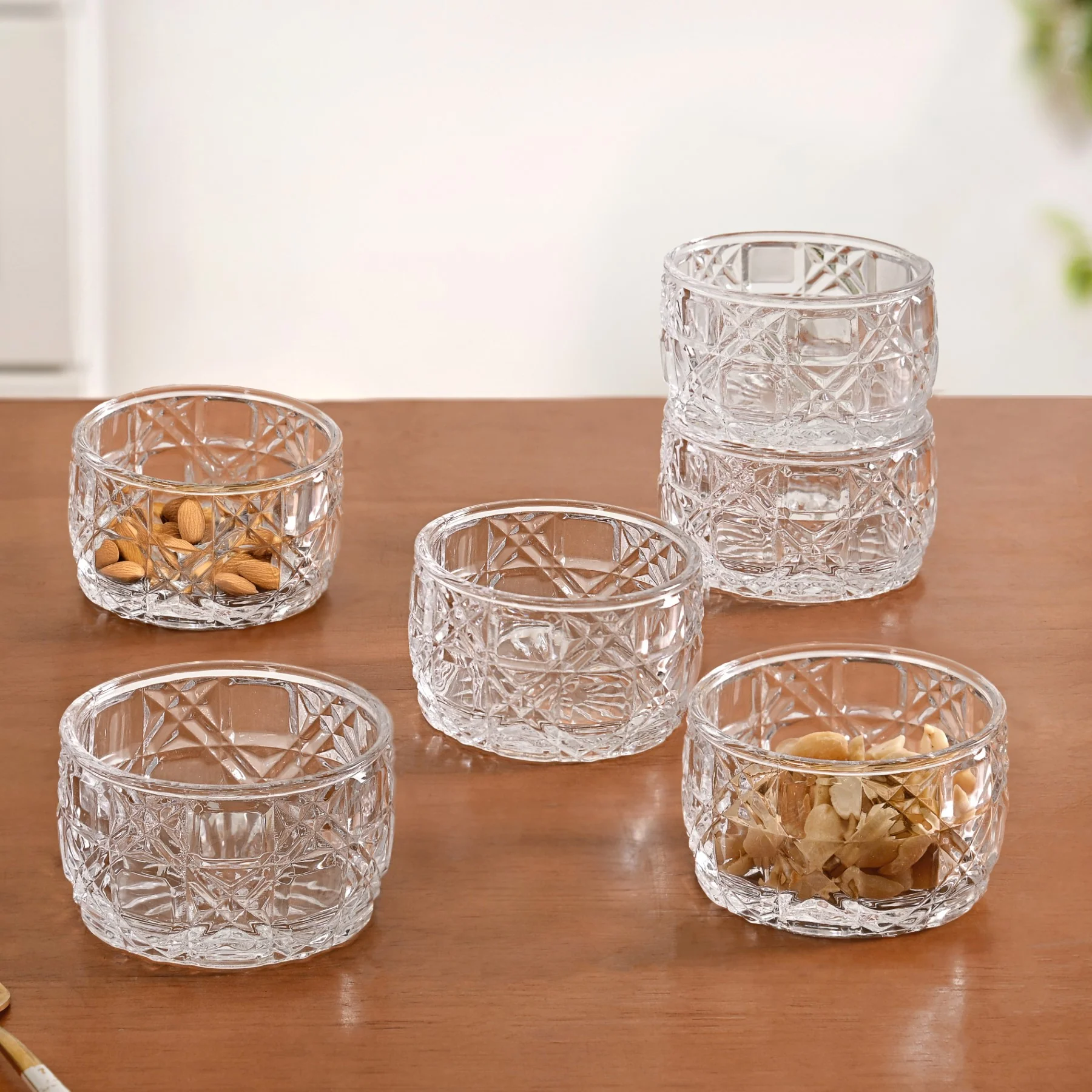 Luxury Embossed Glass Bowl Set Of 6 160ml - Image 9
