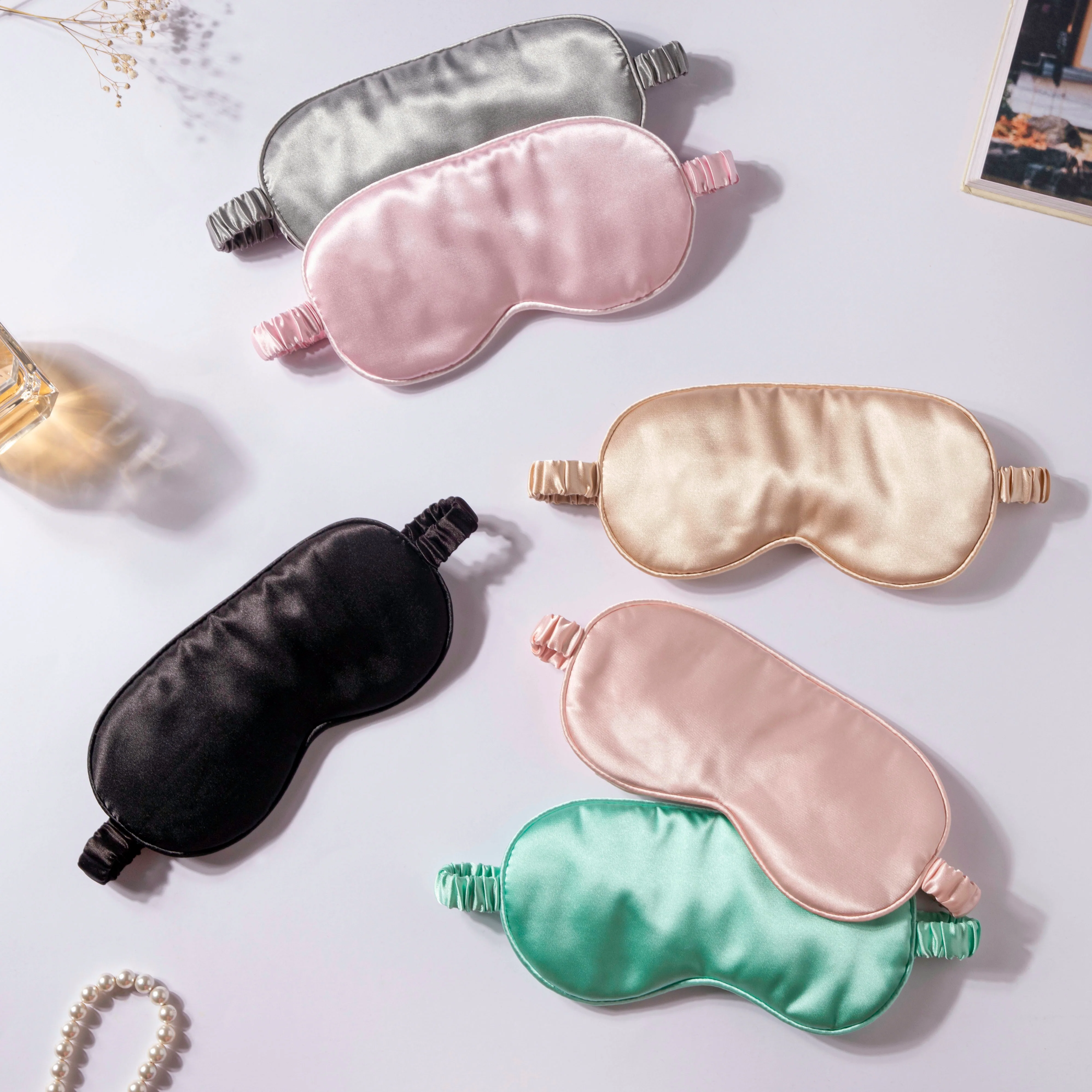 Luxury Sleep Satin Eye Mask Pastel Pink - Image 5