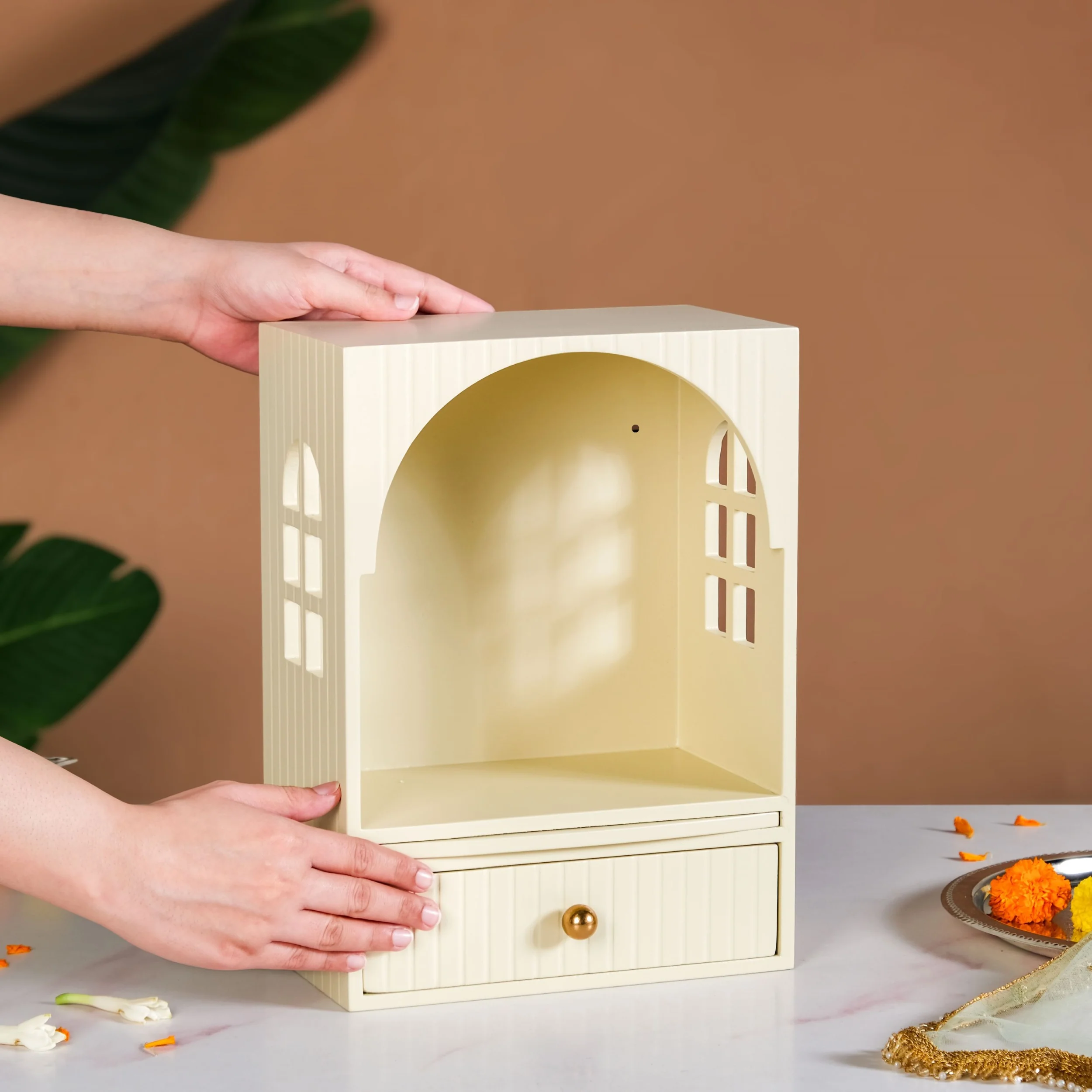Mahima Pooja Mandir For Home And Office Small 23x13x31cm - Image 2
