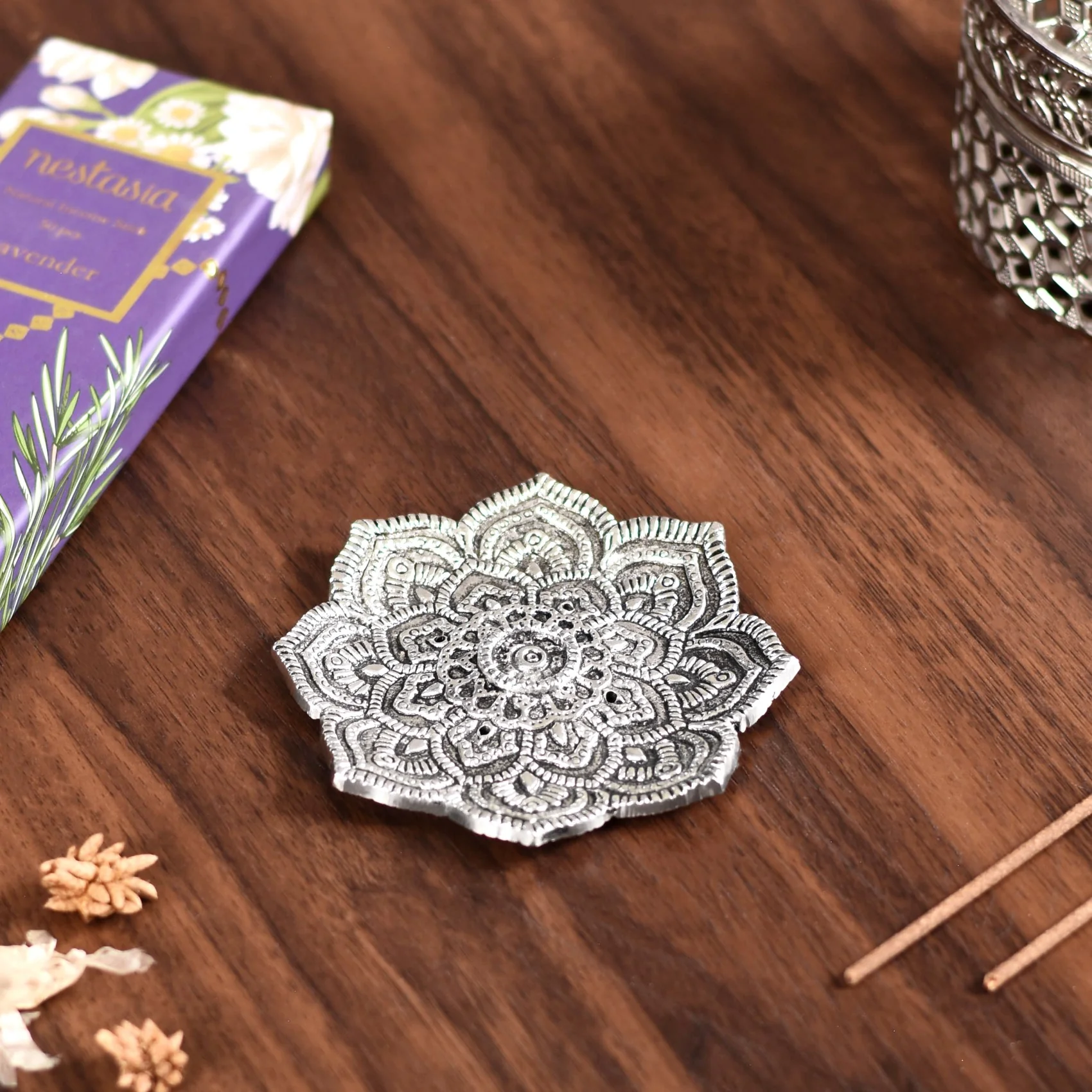 Mandala Incense Holder With Lavender Incense Sticks - Image 4