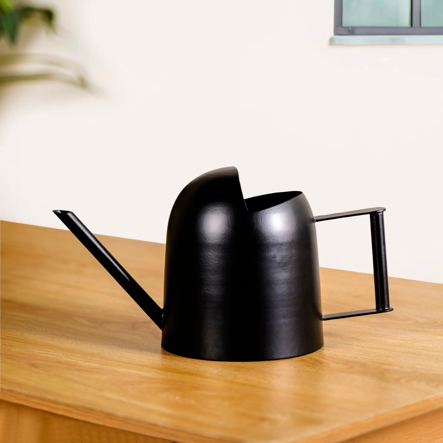Matte Finish Metal Watering Can For Plants Black - Image 3