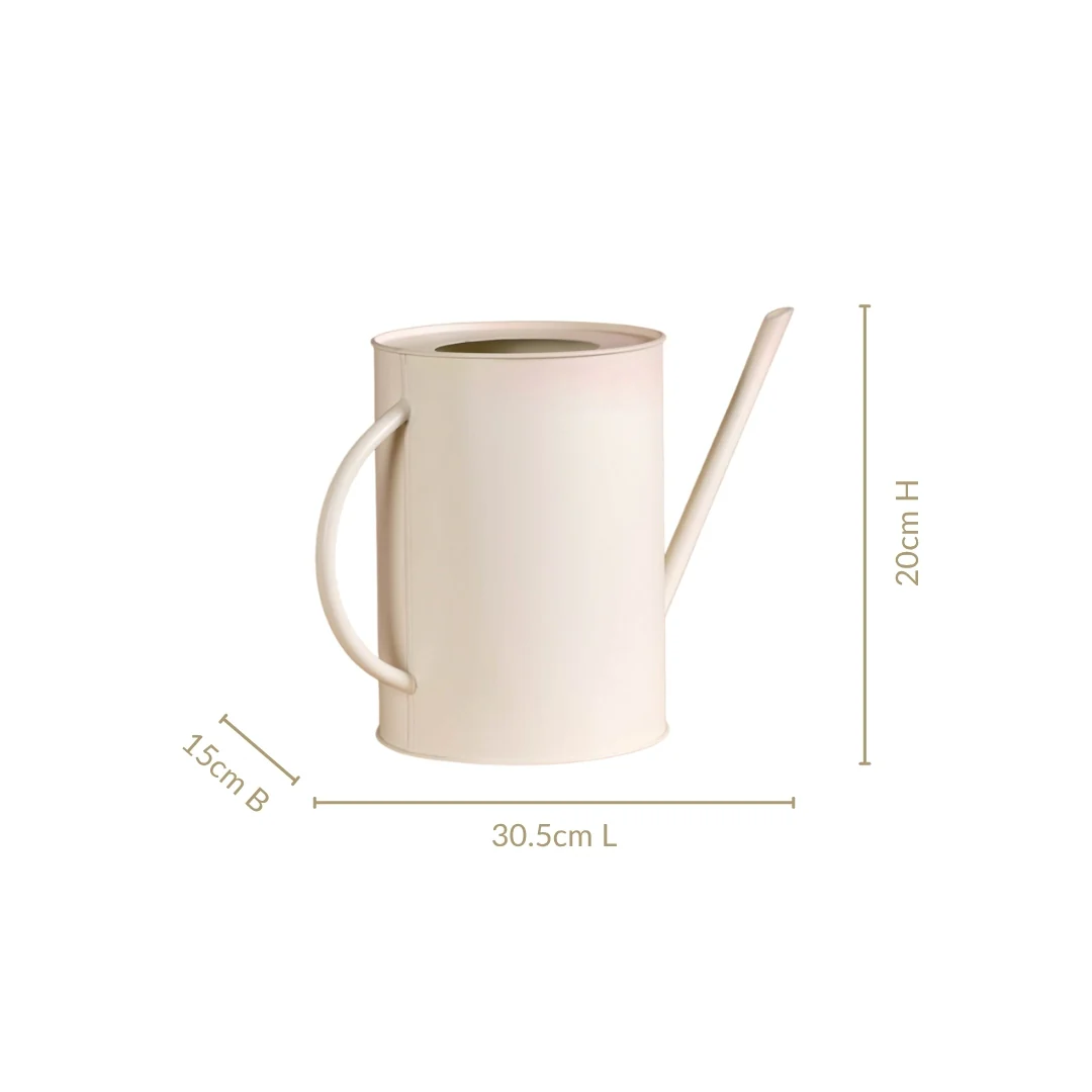 Matte Finish Metal Watering Can Off White - Image 4