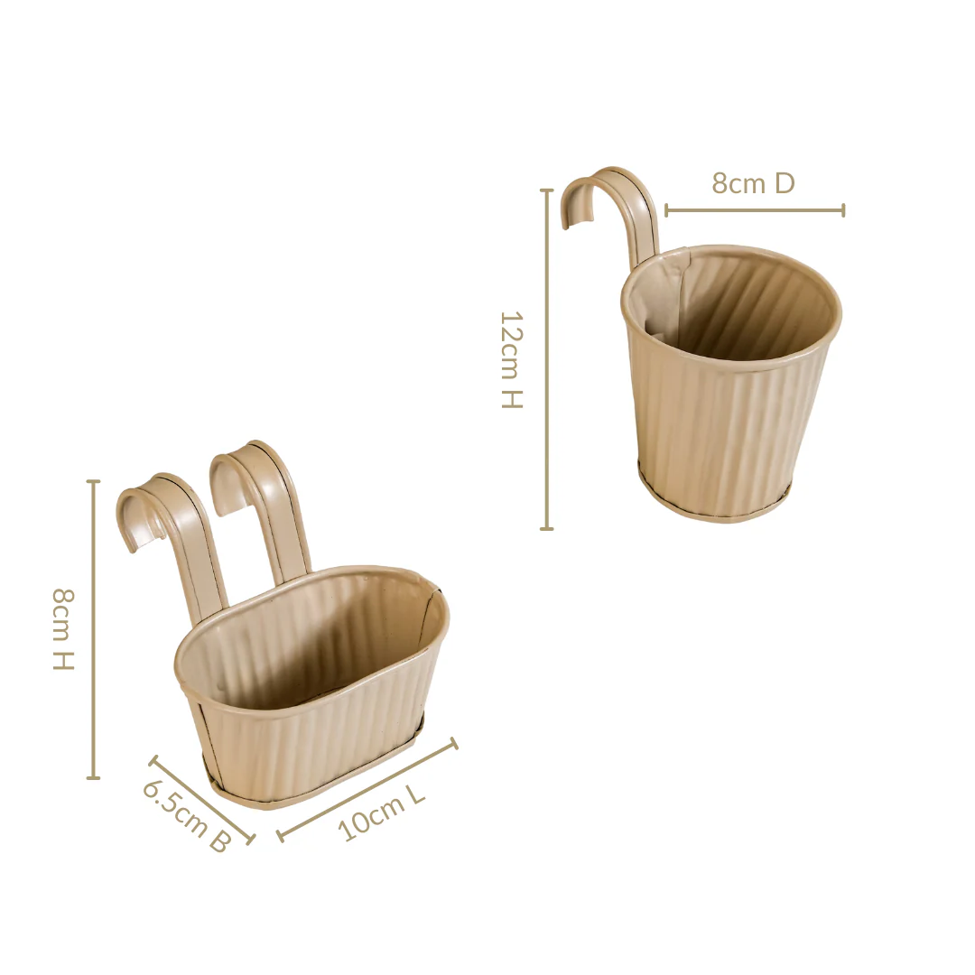 Mini Hanging Planter Set Of 4 Taupe - Image 3