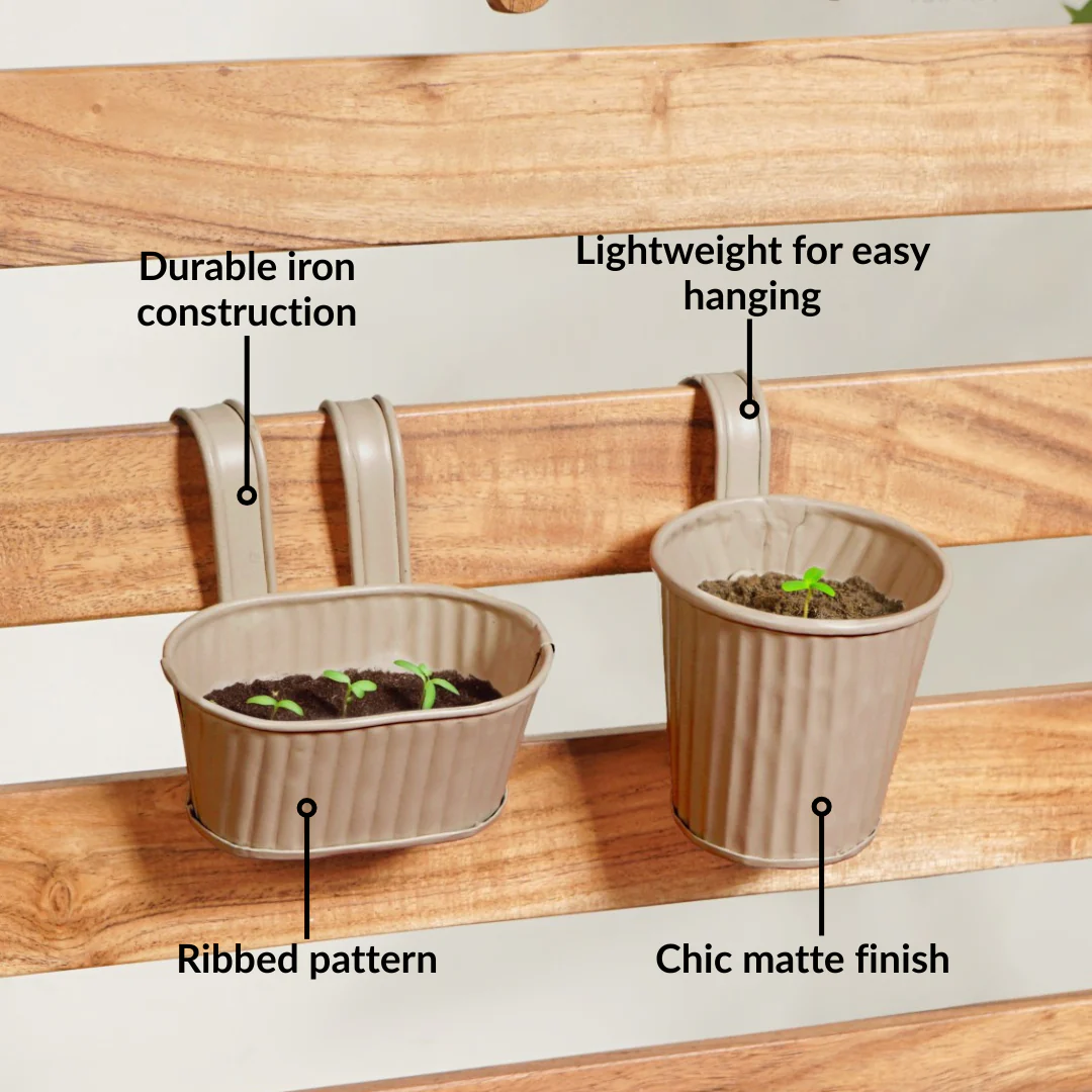 Mini Hanging Planter Set Of 4 Taupe - Image 6