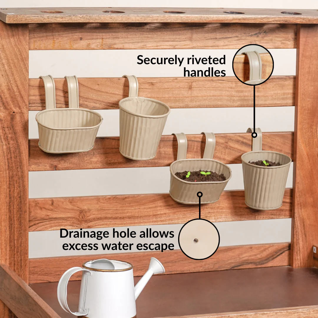 Mini Hanging Planter Set Of 4 Taupe - Image 7