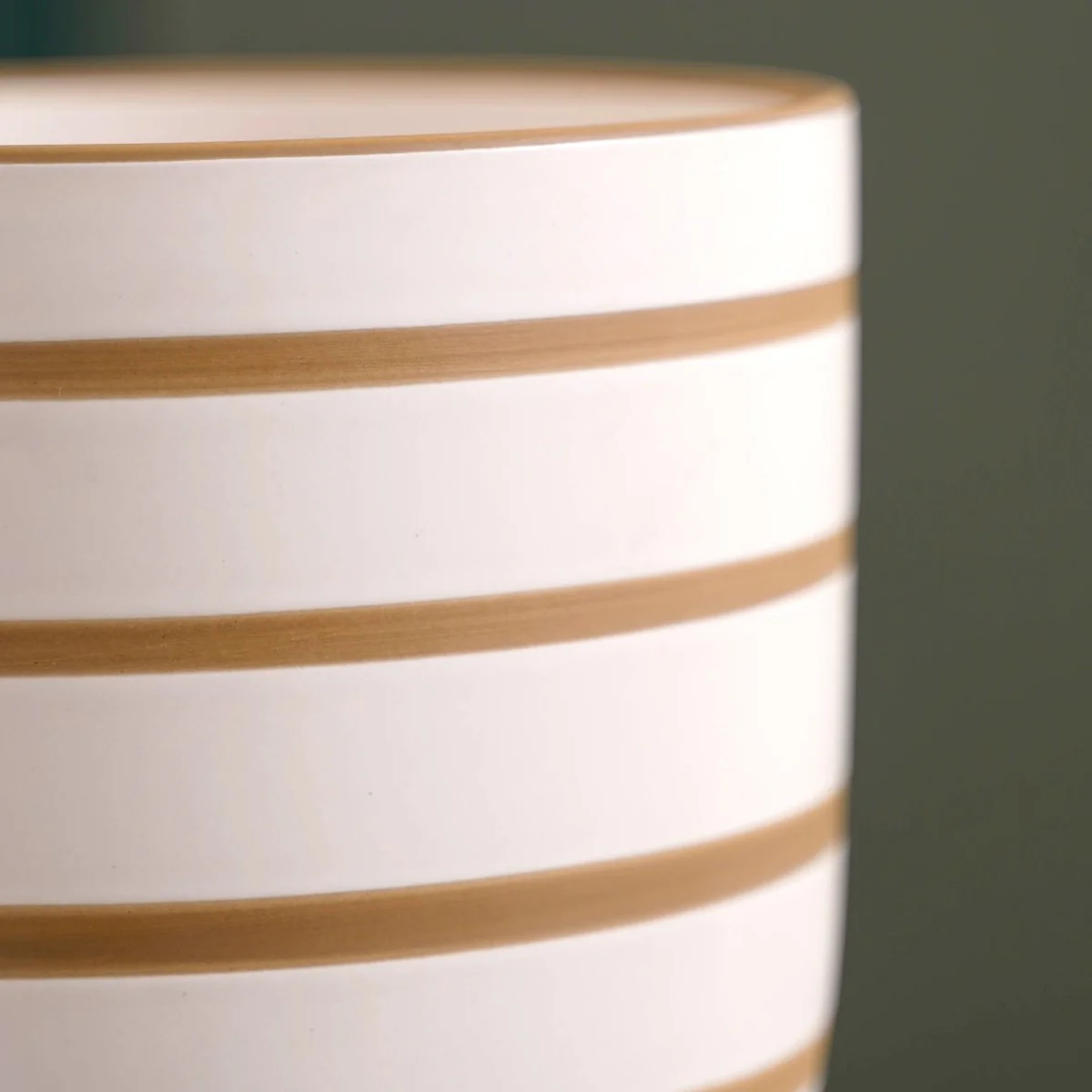 Minimal Geometric Ceramic Flower Pot White - Image 8