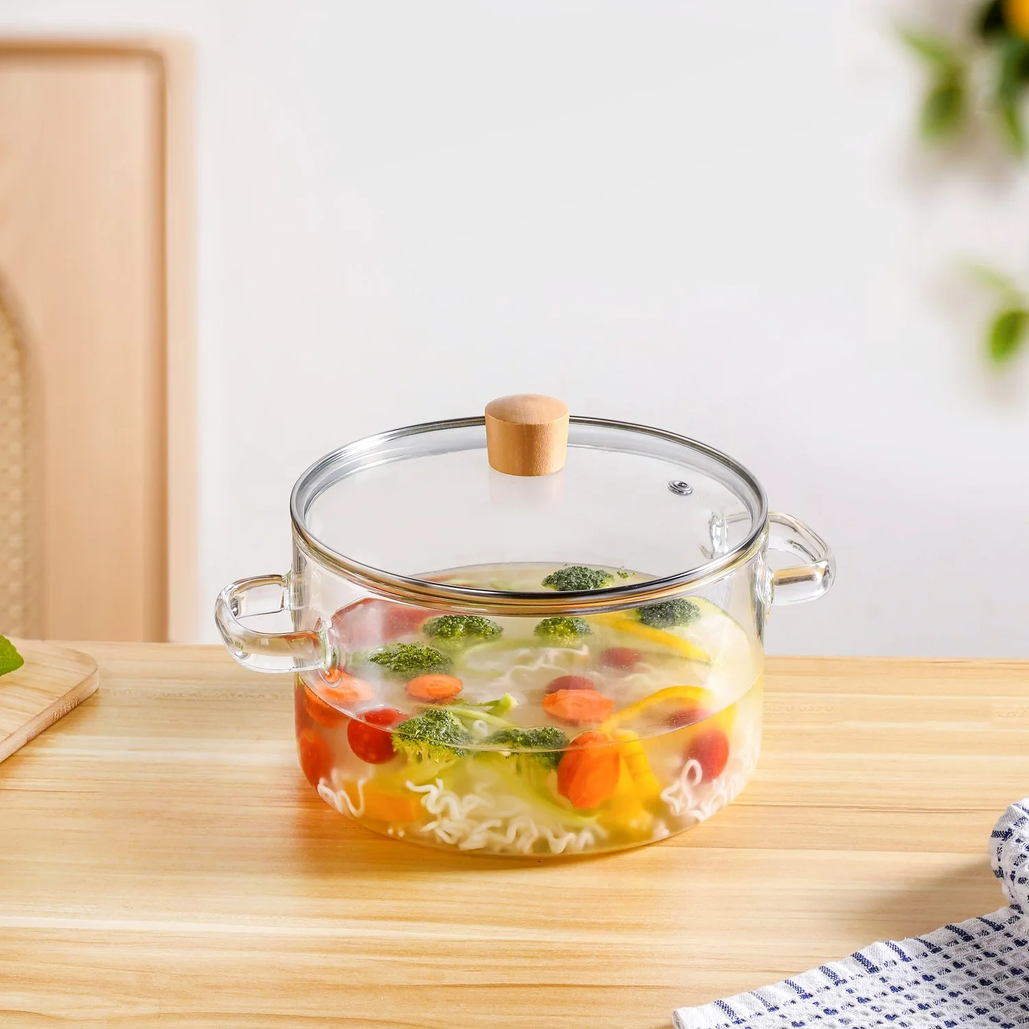 Minimalist Borosilicate Glass Cooking Pot With Lid 3200ml - Image 10