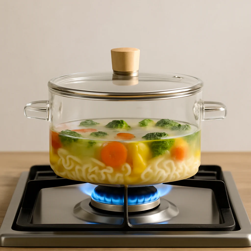 Minimalist Borosilicate Glass Cooking Pot With Lid 3200ml - Image 6