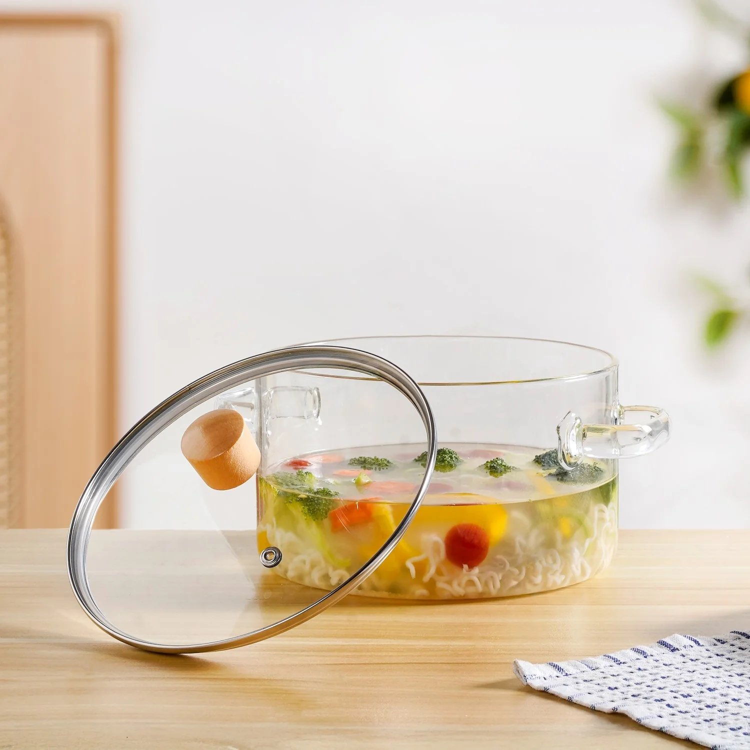 Minimalist Borosilicate Glass Cooking Pot With Lid 3200ml - Image 9