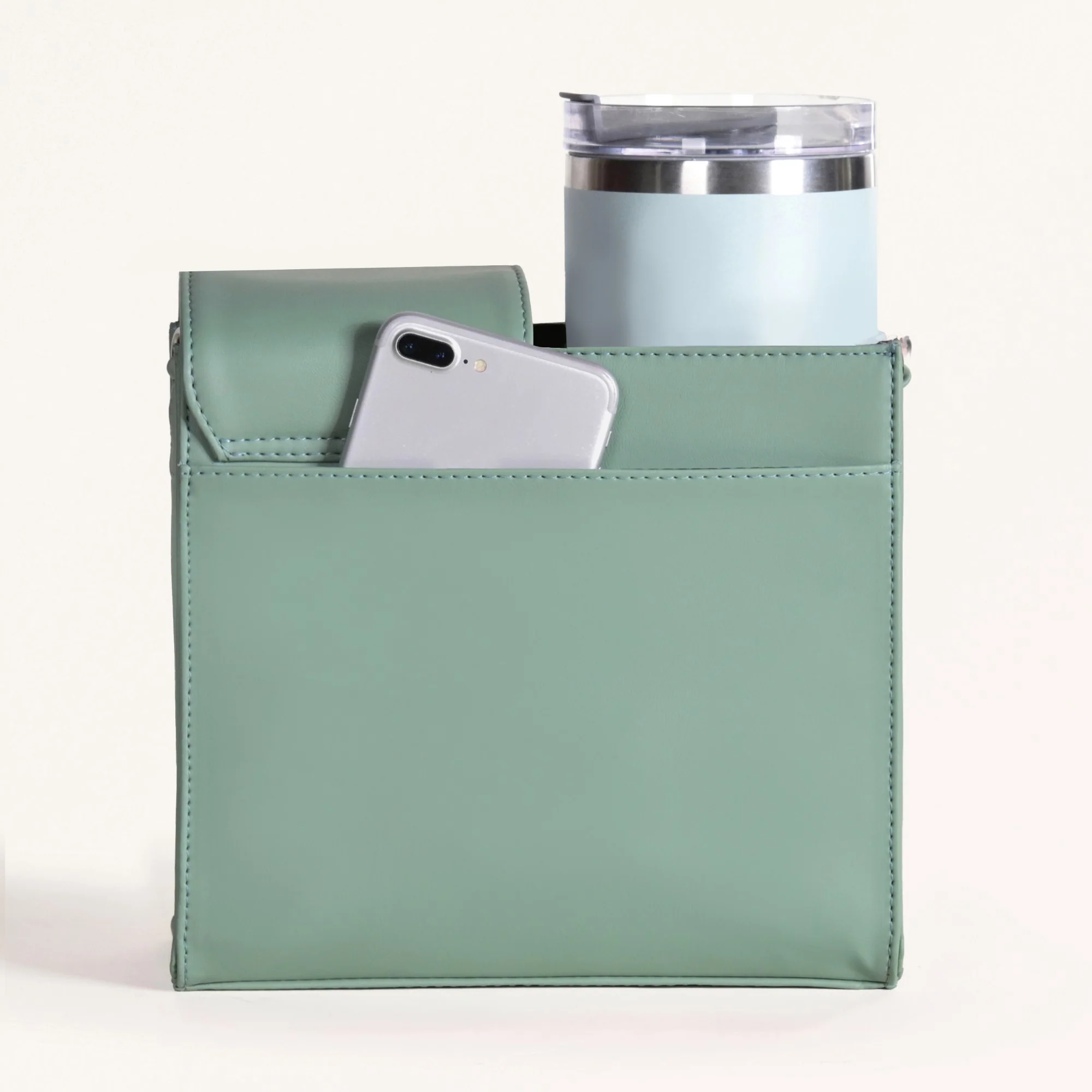 Mint Green Water Bottle Bag With Sling - Image 10
