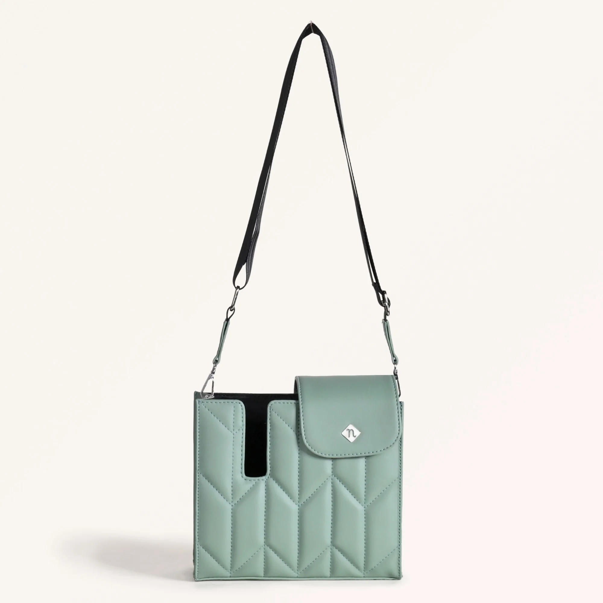 Mint Green Water Bottle Bag With Sling - Image 3