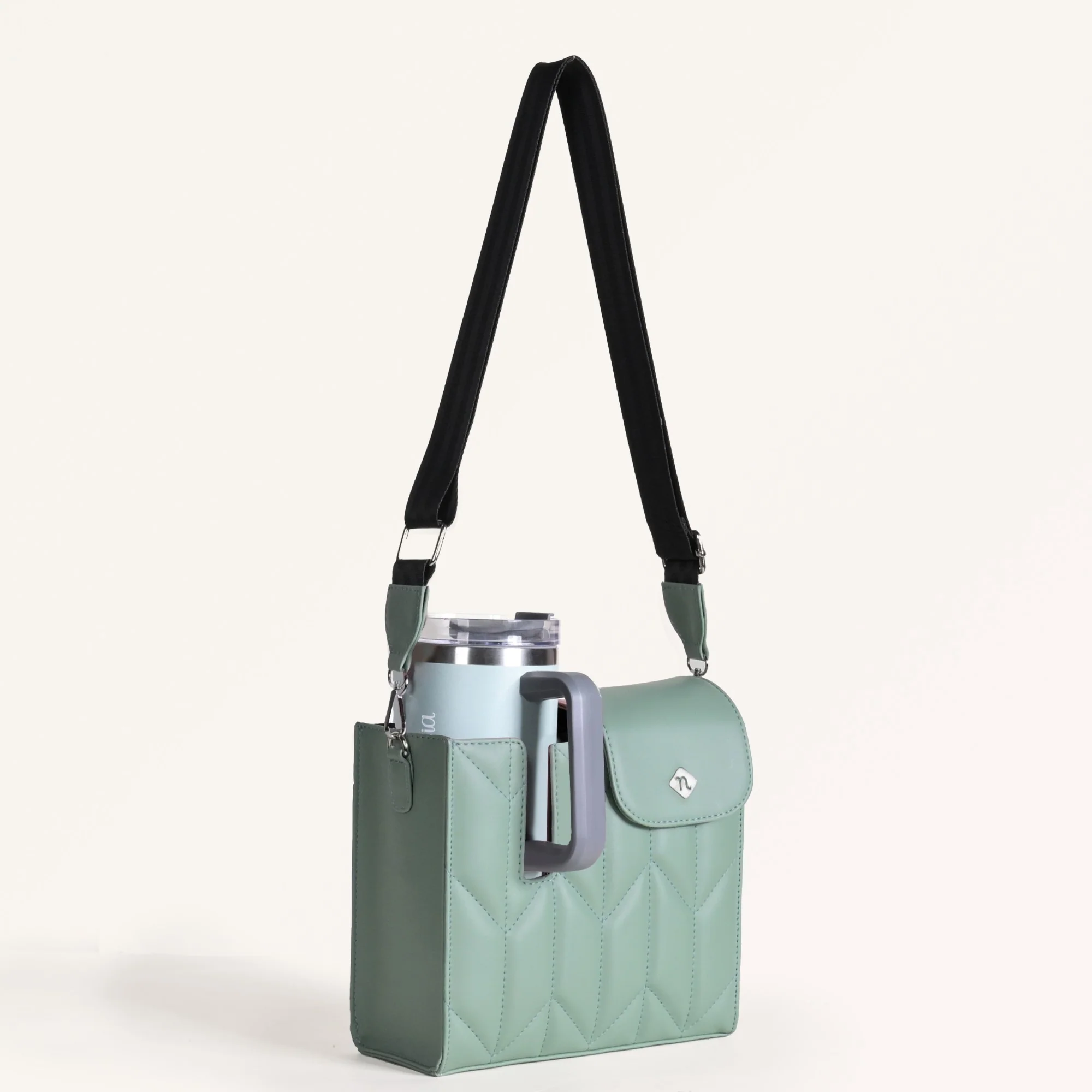 Mint Green Water Bottle Bag With Sling - Image 8