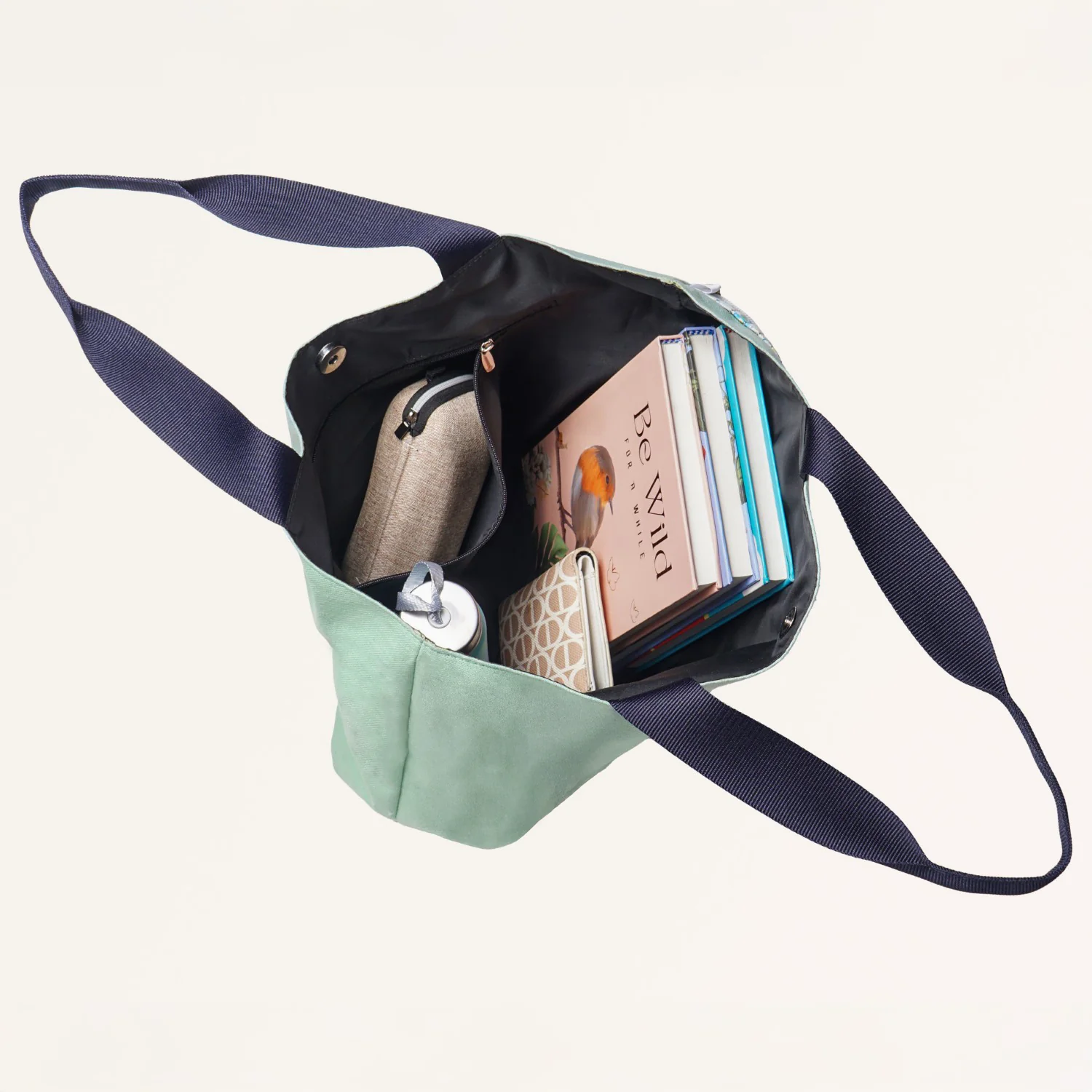 Mint Meadow Canvas Tote Bag With Pouch - Image 7