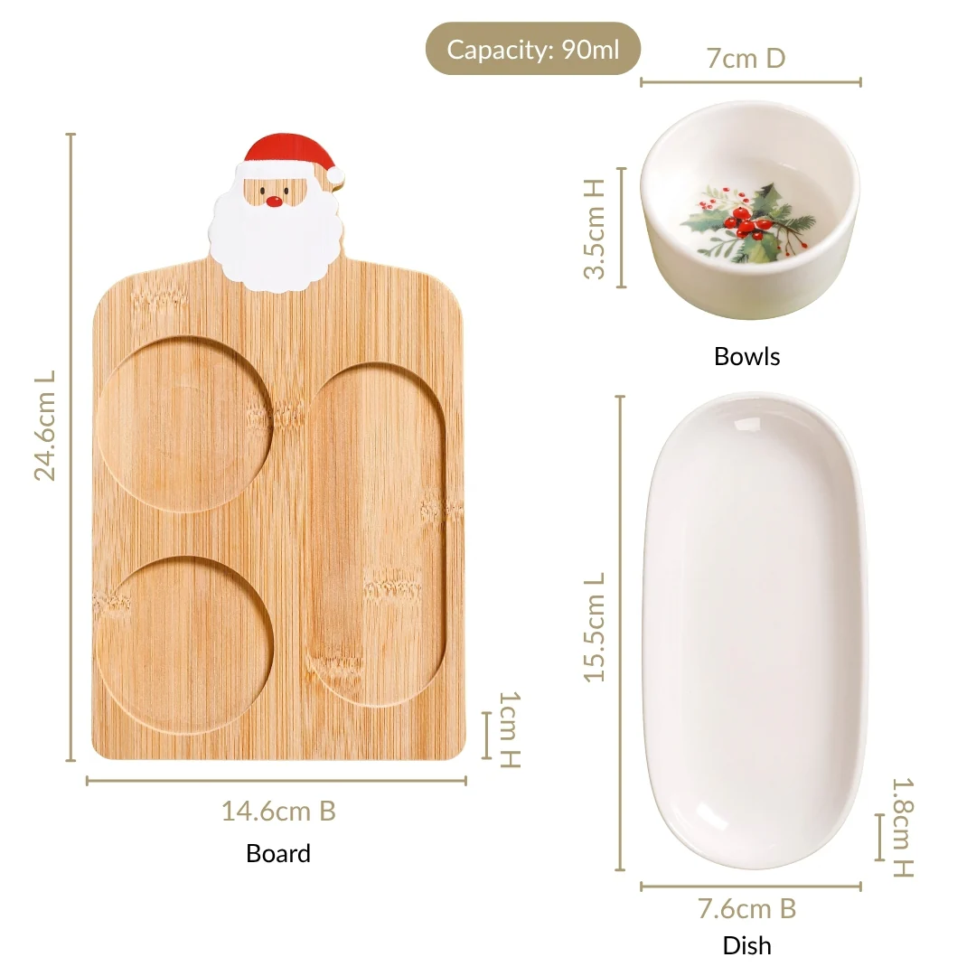 Mistletoe Santa Serving Platter Set Of 6 - Image 4