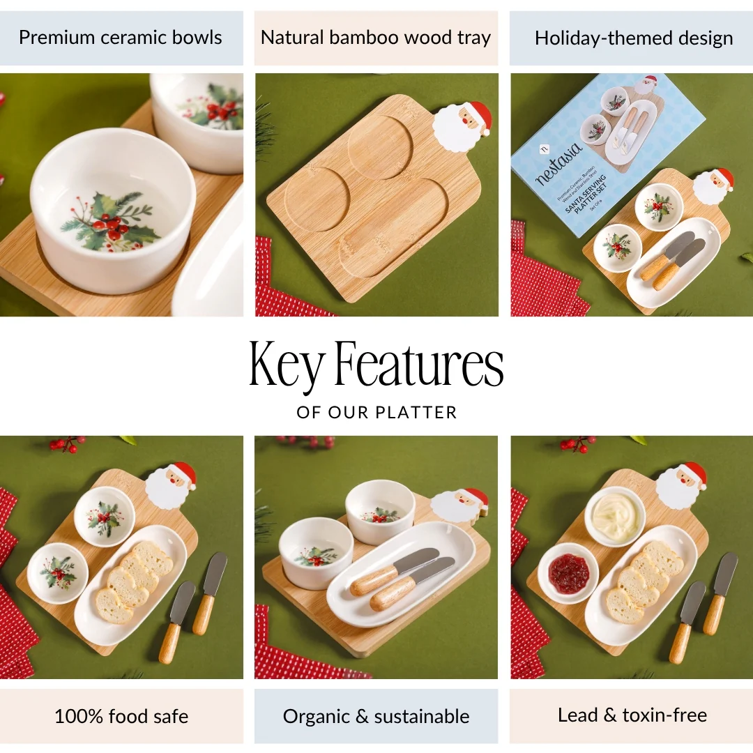 Mistletoe Santa Serving Platter Set Of 6 - Image 5