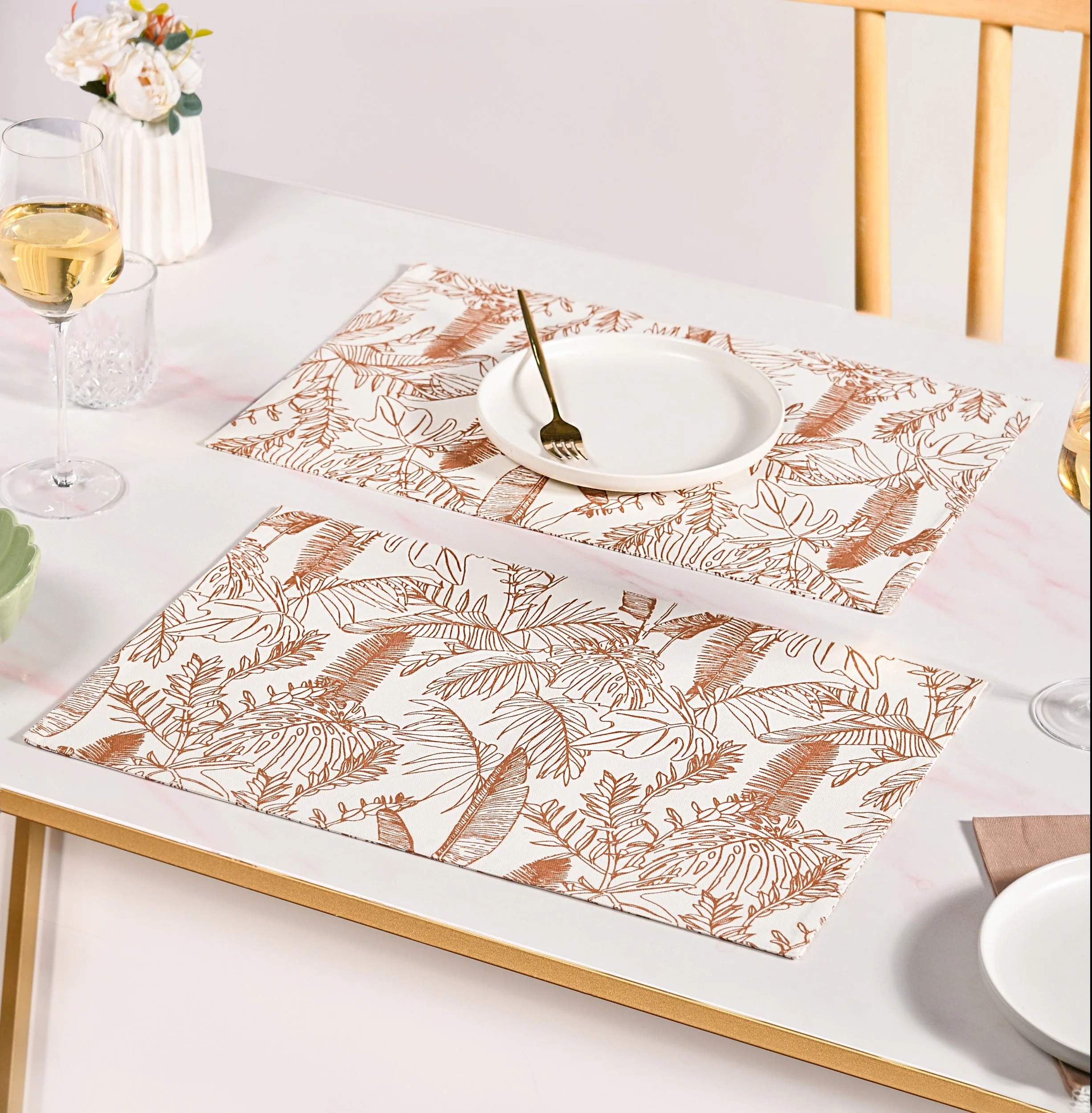 Mocha Fern Cotton Tablemat Set Of 4 - Image 6