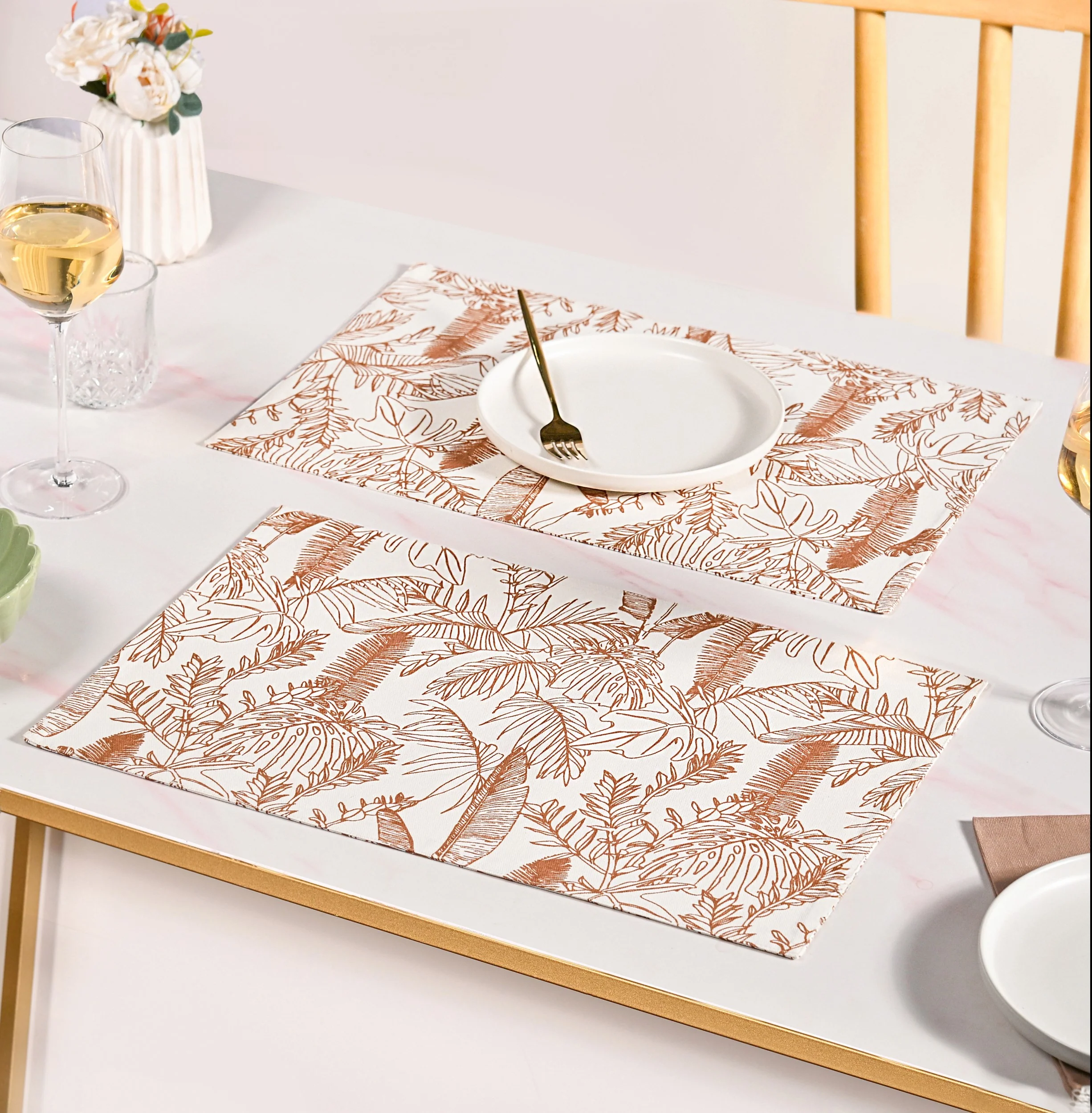 Mocha Fern Cotton Tablemat Set Of 6 - Image 7