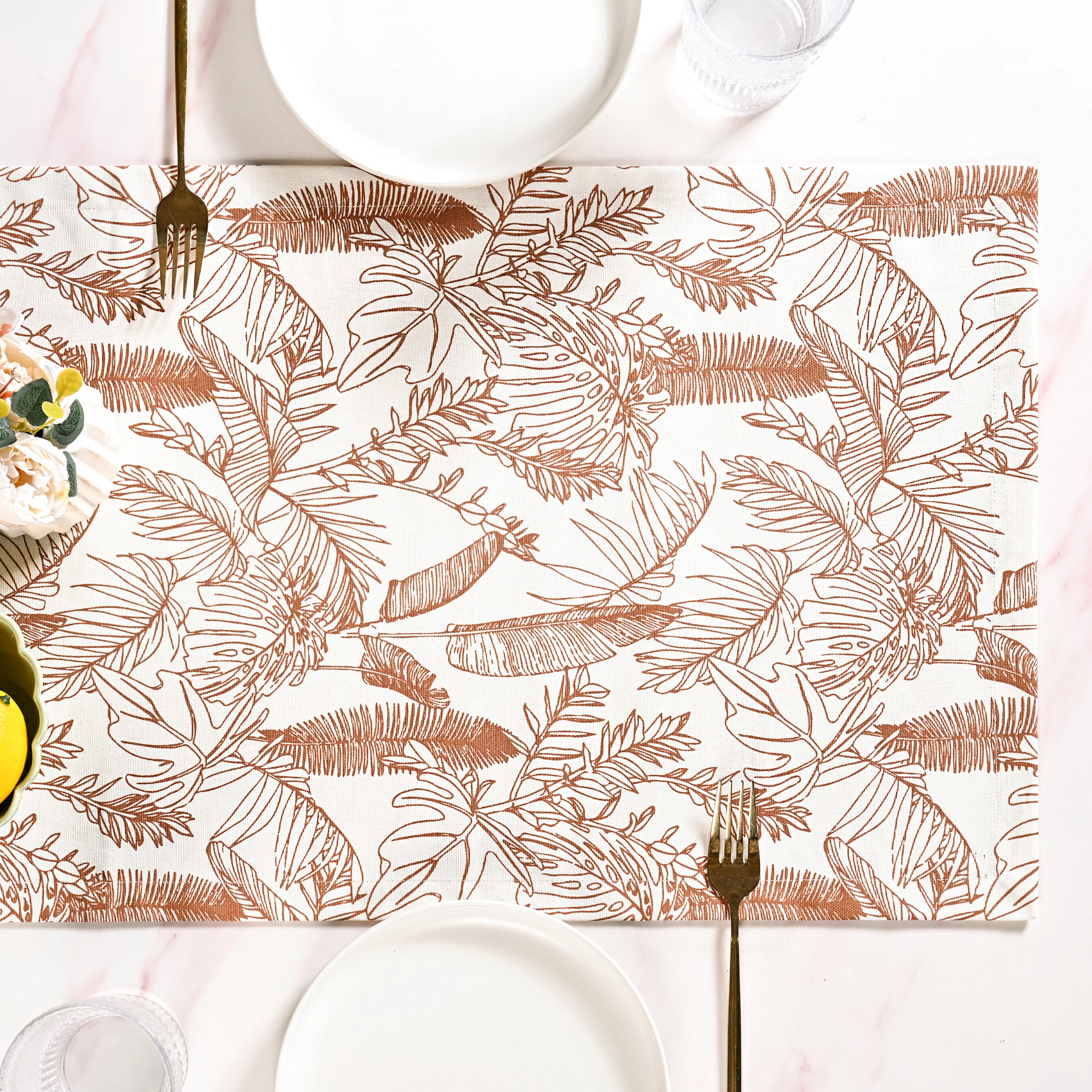 Mocha Fern Table Runner 8 Seater 264x35cm - Image 2