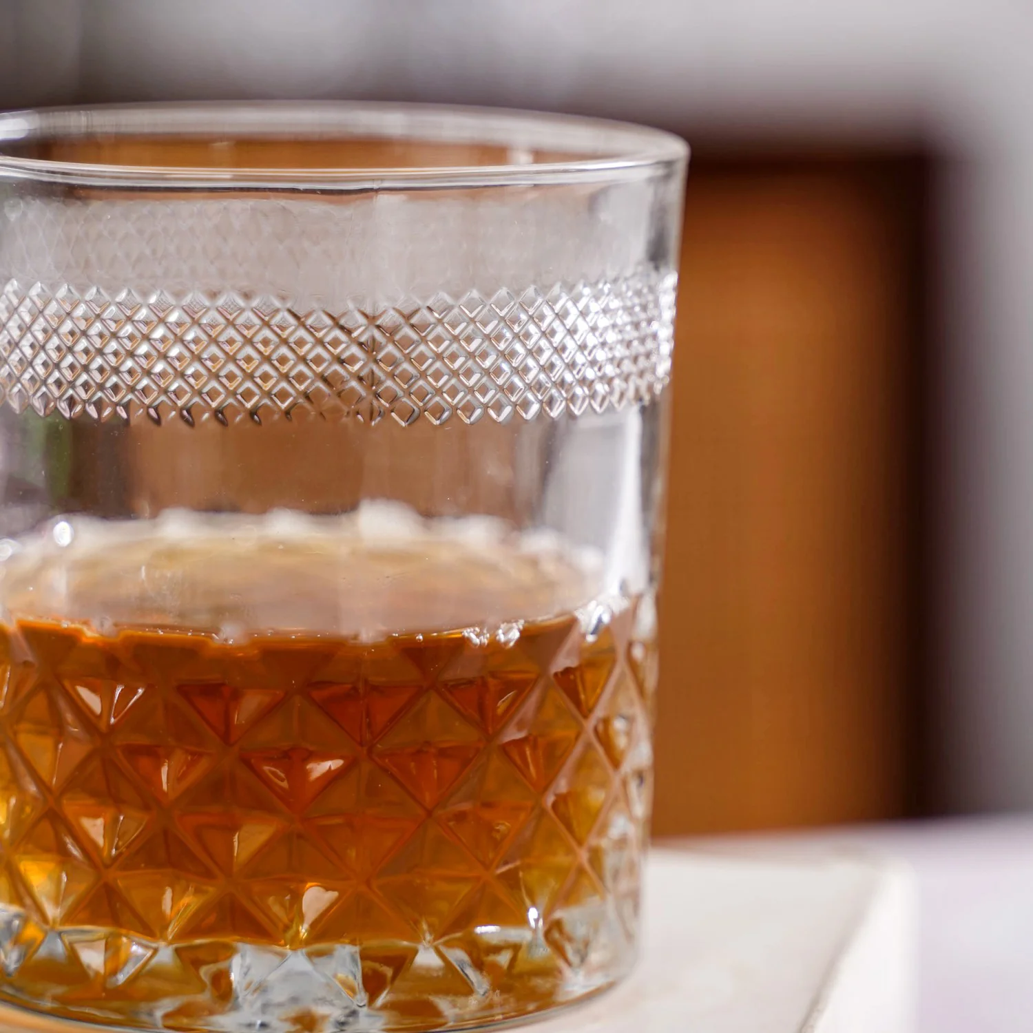 Modern Diamond Embossed Scotch Glass Large Set Of 6 310ml - Image 9