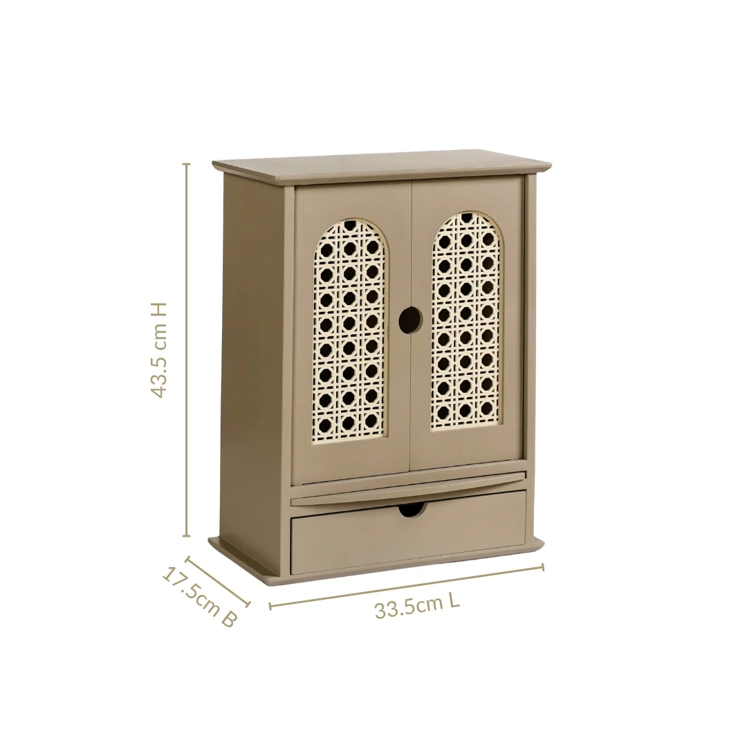Modern Puja Mandir With Doors Medium 33x17x43cm - Image 5