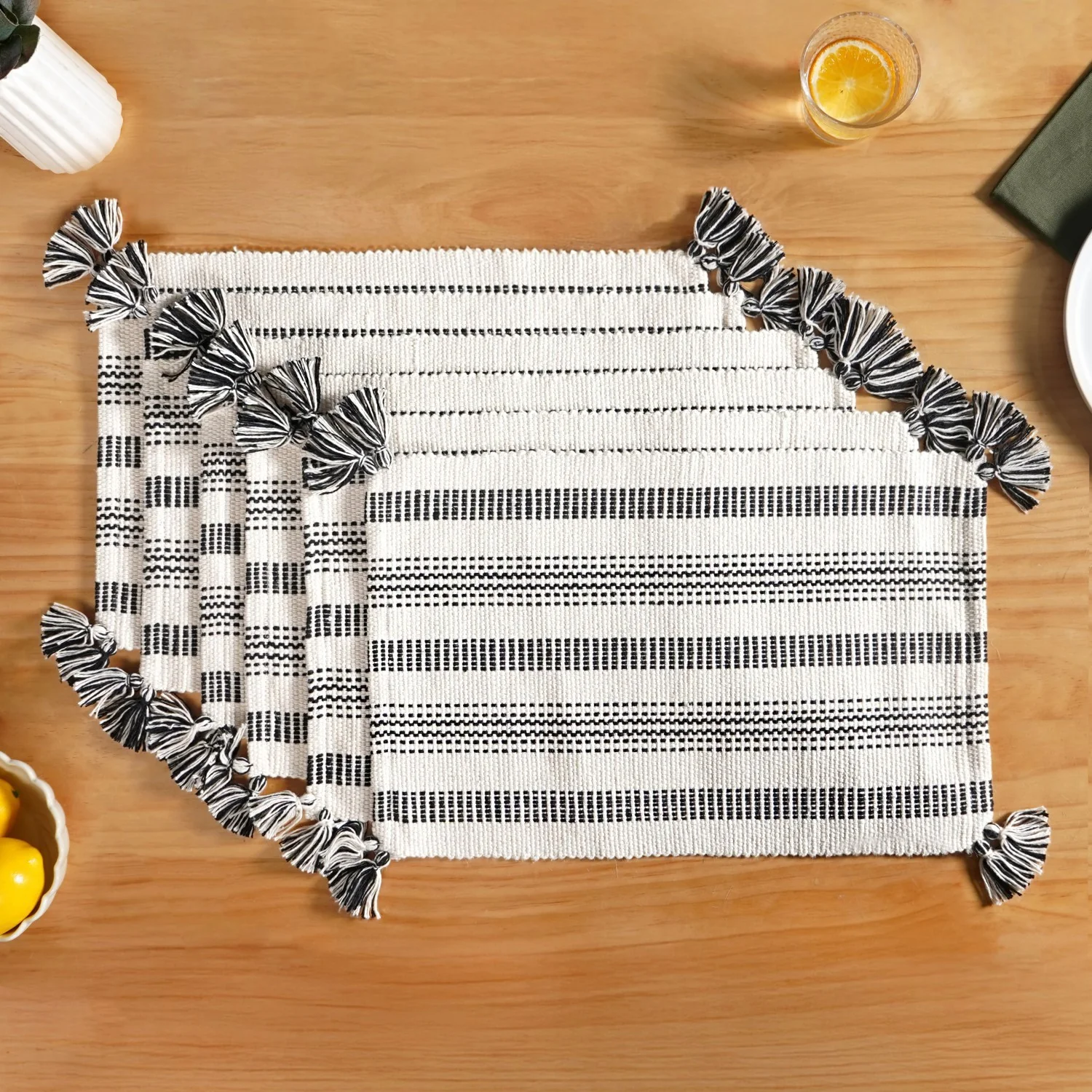 Monochrome Cotton Placemat Set Of 6 - Image 7